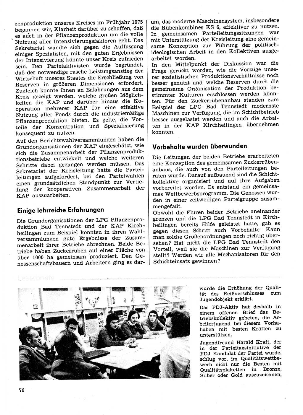Neuer Weg (NW), Organ des Zentralkomitees (ZK) der SED (Sozialistische Einheitspartei Deutschlands) für Fragen des Parteilebens, 31. Jahrgang [Deutsche Demokratische Republik (DDR)] 1976, Seite 76 (NW ZK SED DDR 1976, S. 76)
