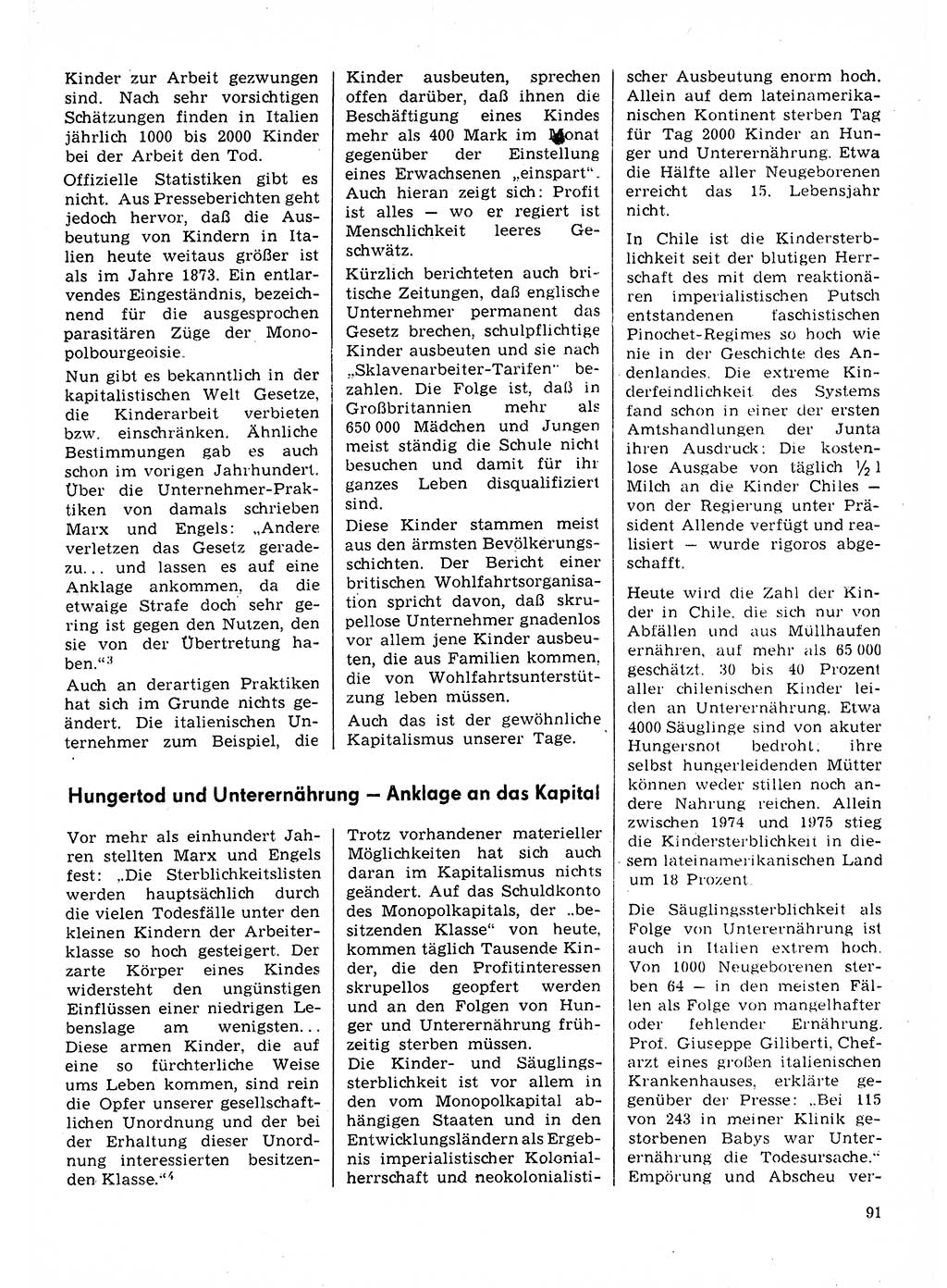 Neuer Weg (NW), Organ des Zentralkomitees (ZK) der SED (Sozialistische Einheitspartei Deutschlands) für Fragen des Parteilebens, 31. Jahrgang [Deutsche Demokratische Republik (DDR)] 1976, Seite 91 (NW ZK SED DDR 1976, S. 91)
