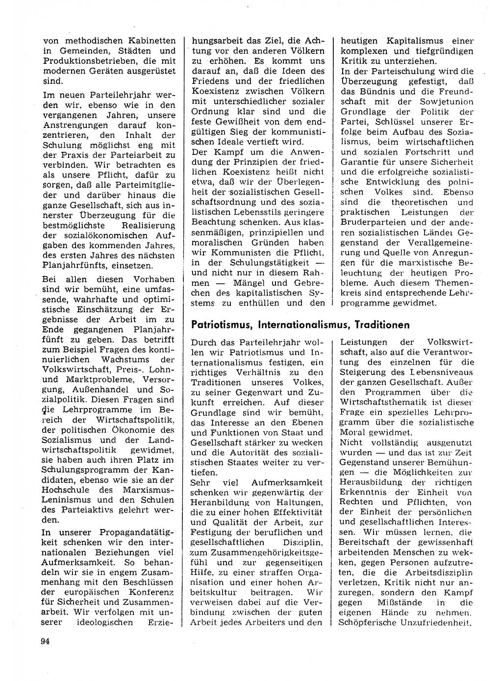 Neuer Weg (NW), Organ des Zentralkomitees (ZK) der SED (Sozialistische Einheitspartei Deutschlands) für Fragen des Parteilebens, 31. Jahrgang [Deutsche Demokratische Republik (DDR)] 1976, Seite 94 (NW ZK SED DDR 1976, S. 94)