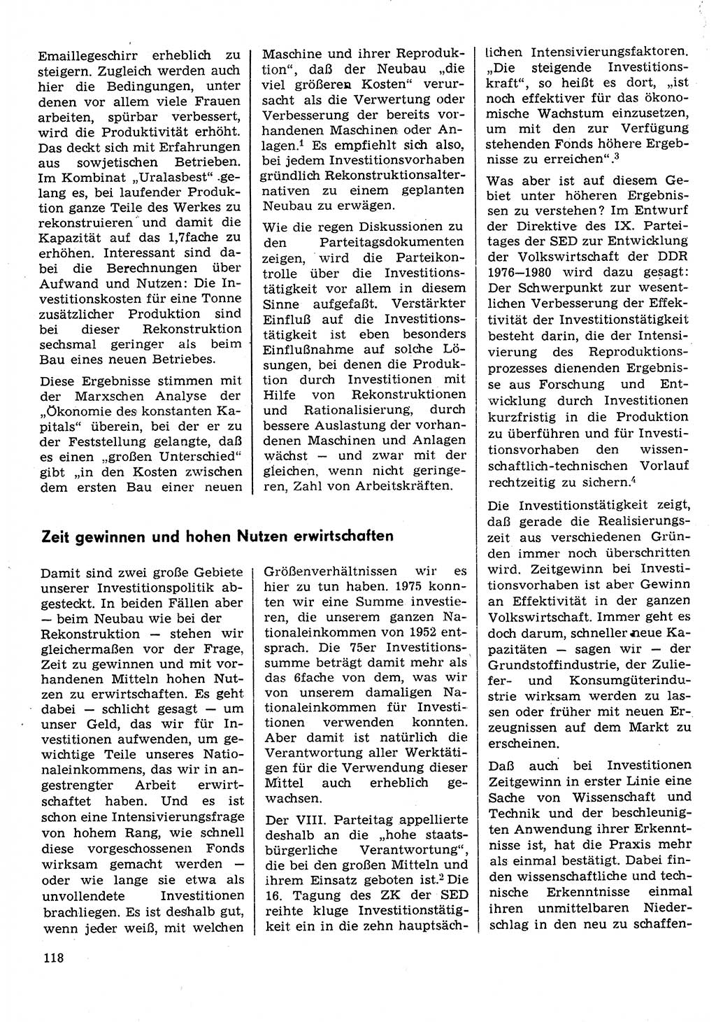 Neuer Weg (NW), Organ des Zentralkomitees (ZK) der SED (Sozialistische Einheitspartei Deutschlands) für Fragen des Parteilebens, 31. Jahrgang [Deutsche Demokratische Republik (DDR)] 1976, Seite 118 (NW ZK SED DDR 1976, S. 118)