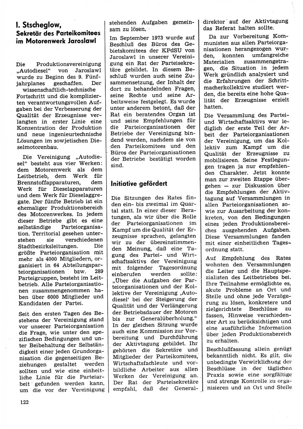 Neuer Weg (NW), Organ des Zentralkomitees (ZK) der SED (Sozialistische Einheitspartei Deutschlands) für Fragen des Parteilebens, 31. Jahrgang [Deutsche Demokratische Republik (DDR)] 1976, Seite 122 (NW ZK SED DDR 1976, S. 122)