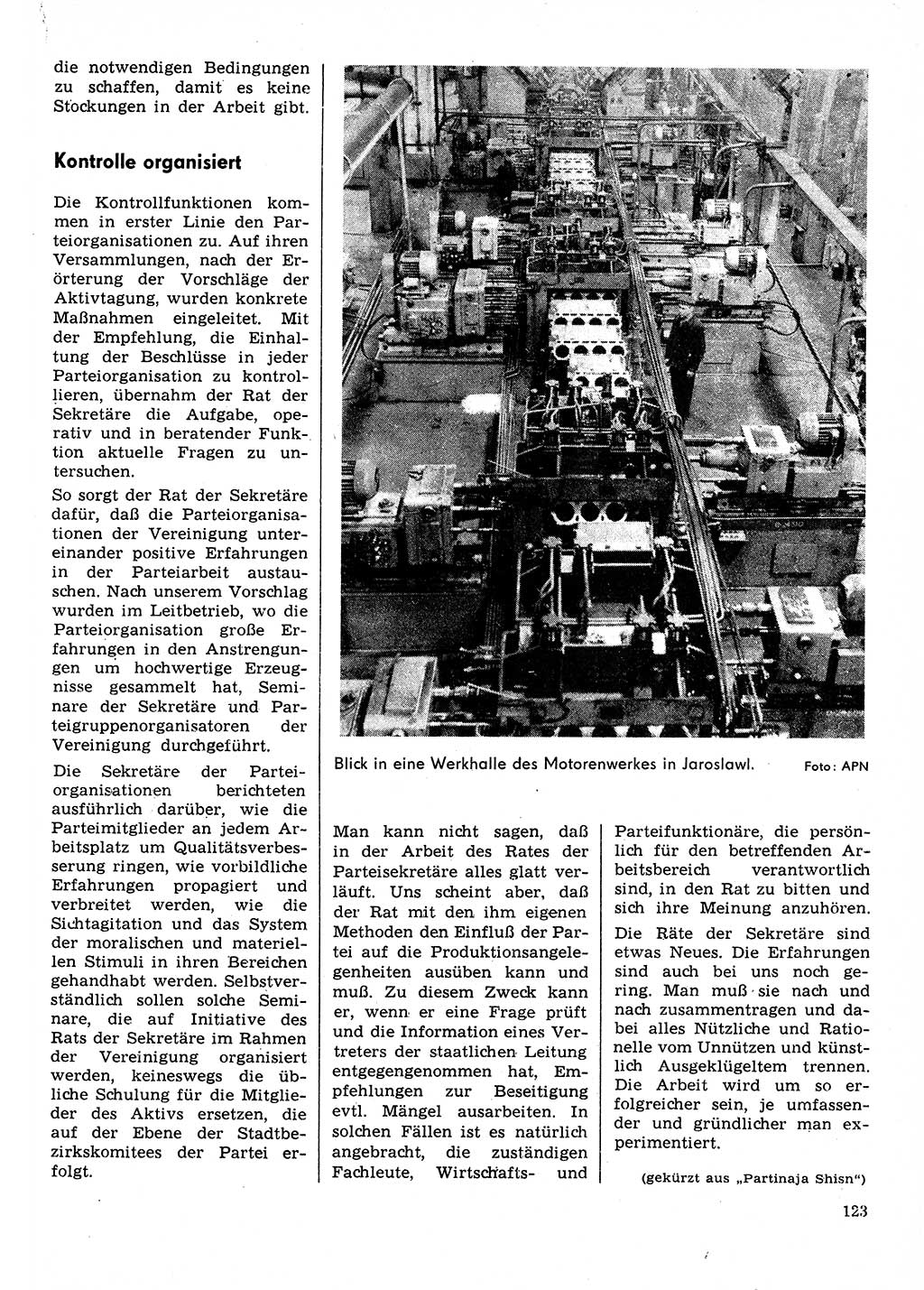 Neuer Weg (NW), Organ des Zentralkomitees (ZK) der SED (Sozialistische Einheitspartei Deutschlands) für Fragen des Parteilebens, 31. Jahrgang [Deutsche Demokratische Republik (DDR)] 1976, Seite 123 (NW ZK SED DDR 1976, S. 123)