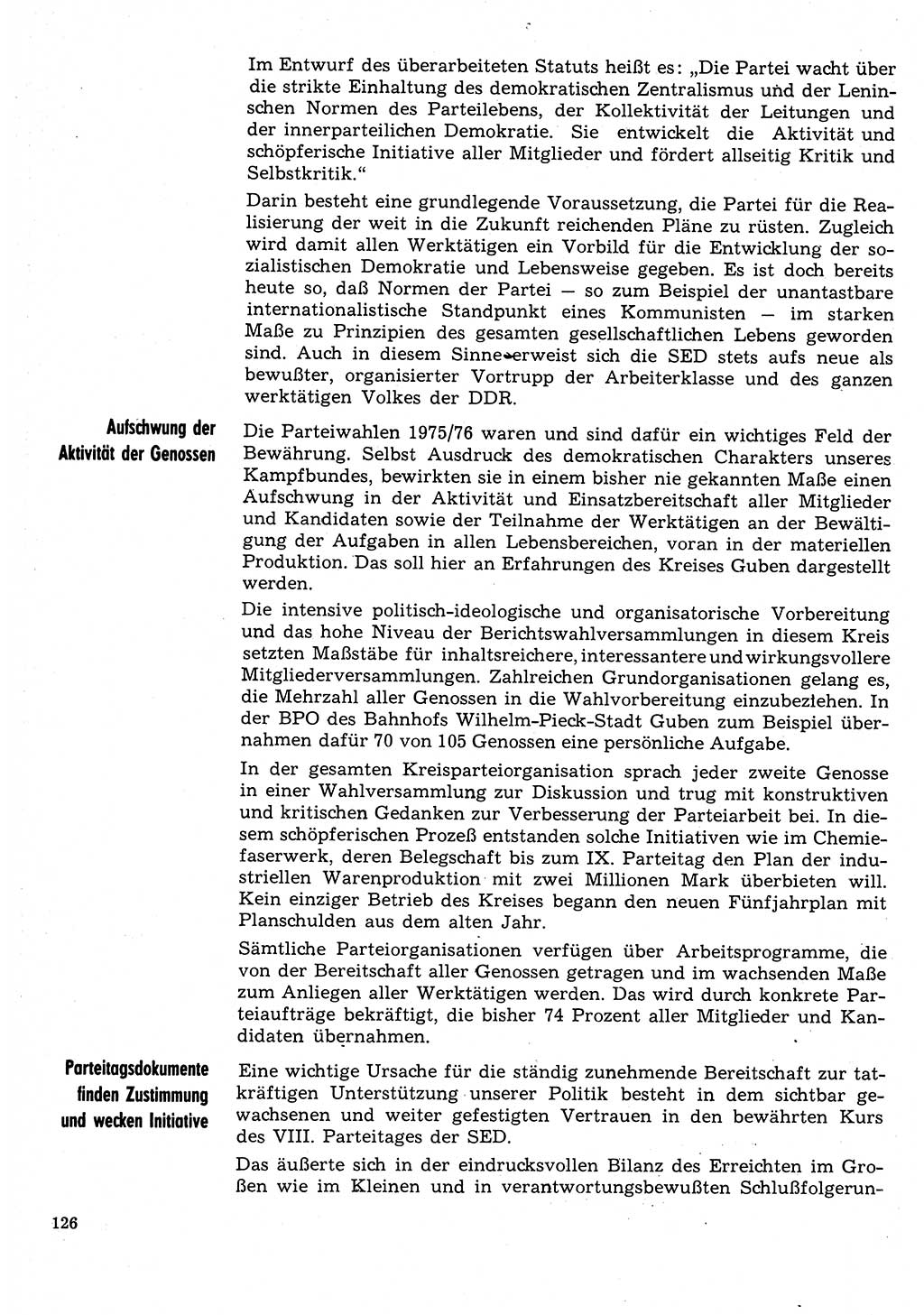 Neuer Weg (NW), Organ des Zentralkomitees (ZK) der SED (Sozialistische Einheitspartei Deutschlands) für Fragen des Parteilebens, 31. Jahrgang [Deutsche Demokratische Republik (DDR)] 1976, Seite 126 (NW ZK SED DDR 1976, S. 126)