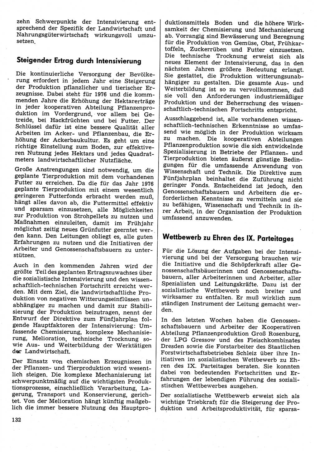 Neuer Weg (NW), Organ des Zentralkomitees (ZK) der SED (Sozialistische Einheitspartei Deutschlands) für Fragen des Parteilebens, 31. Jahrgang [Deutsche Demokratische Republik (DDR)] 1976, Seite 132 (NW ZK SED DDR 1976, S. 132)