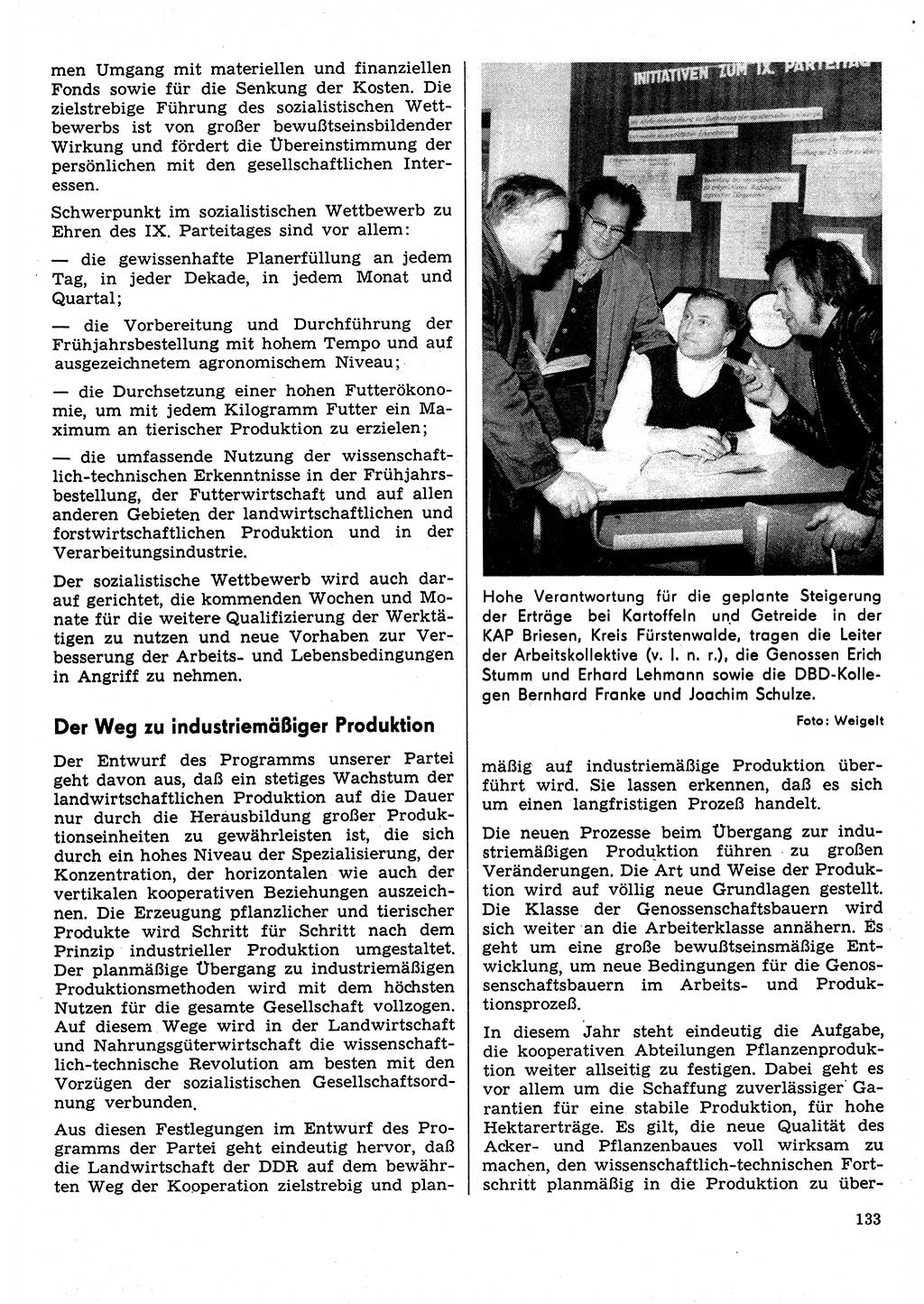 Neuer Weg (NW), Organ des Zentralkomitees (ZK) der SED (Sozialistische Einheitspartei Deutschlands) für Fragen des Parteilebens, 31. Jahrgang [Deutsche Demokratische Republik (DDR)] 1976, Seite 133 (NW ZK SED DDR 1976, S. 133)