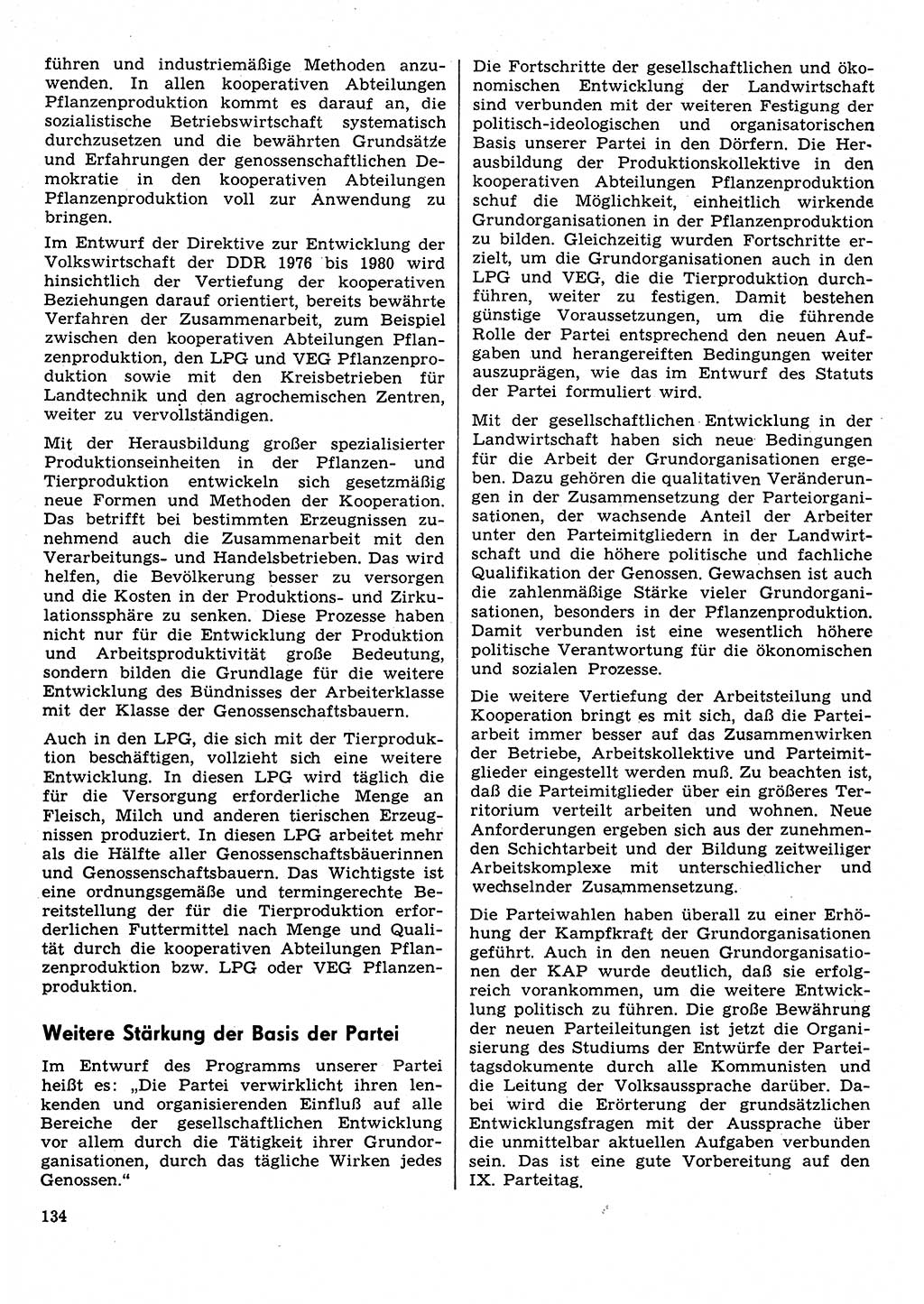 Neuer Weg (NW), Organ des Zentralkomitees (ZK) der SED (Sozialistische Einheitspartei Deutschlands) für Fragen des Parteilebens, 31. Jahrgang [Deutsche Demokratische Republik (DDR)] 1976, Seite 134 (NW ZK SED DDR 1976, S. 134)