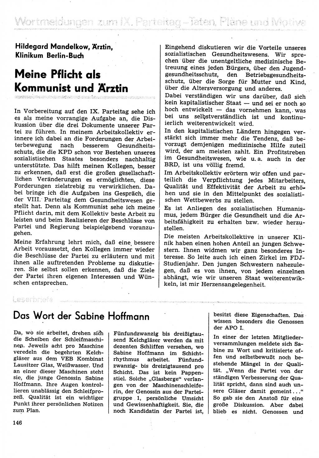 Neuer Weg (NW), Organ des Zentralkomitees (ZK) der SED (Sozialistische Einheitspartei Deutschlands) für Fragen des Parteilebens, 31. Jahrgang [Deutsche Demokratische Republik (DDR)] 1976, Seite 146 (NW ZK SED DDR 1976, S. 146)