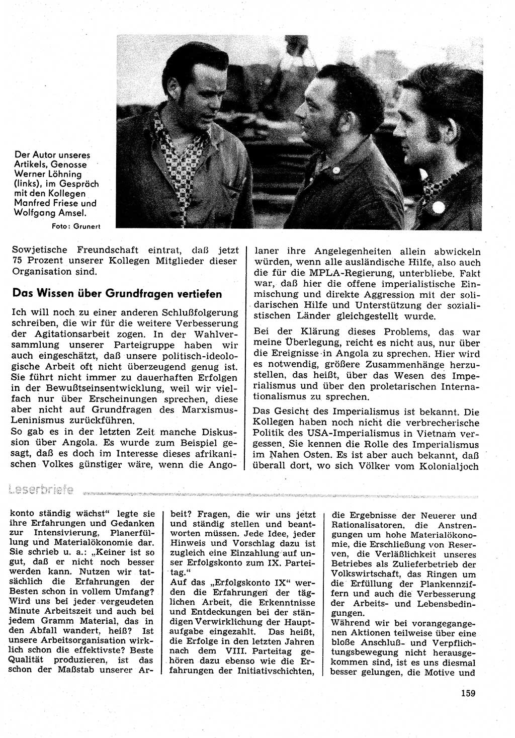 Neuer Weg (NW), Organ des Zentralkomitees (ZK) der SED (Sozialistische Einheitspartei Deutschlands) für Fragen des Parteilebens, 31. Jahrgang [Deutsche Demokratische Republik (DDR)] 1976, Seite 159 (NW ZK SED DDR 1976, S. 159)