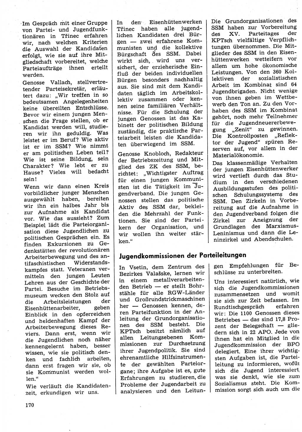 Neuer Weg (NW), Organ des Zentralkomitees (ZK) der SED (Sozialistische Einheitspartei Deutschlands) für Fragen des Parteilebens, 31. Jahrgang [Deutsche Demokratische Republik (DDR)] 1976, Seite 170 (NW ZK SED DDR 1976, S. 170)