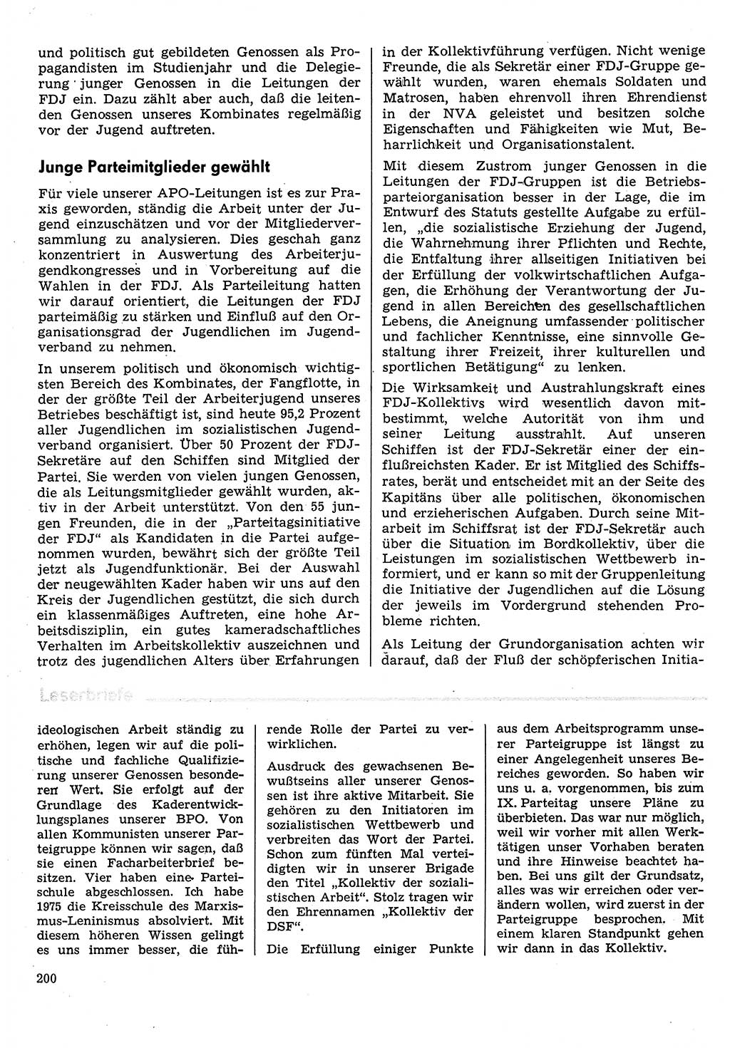 Neuer Weg (NW), Organ des Zentralkomitees (ZK) der SED (Sozialistische Einheitspartei Deutschlands) für Fragen des Parteilebens, 31. Jahrgang [Deutsche Demokratische Republik (DDR)] 1976, Seite 200 (NW ZK SED DDR 1976, S. 200)
