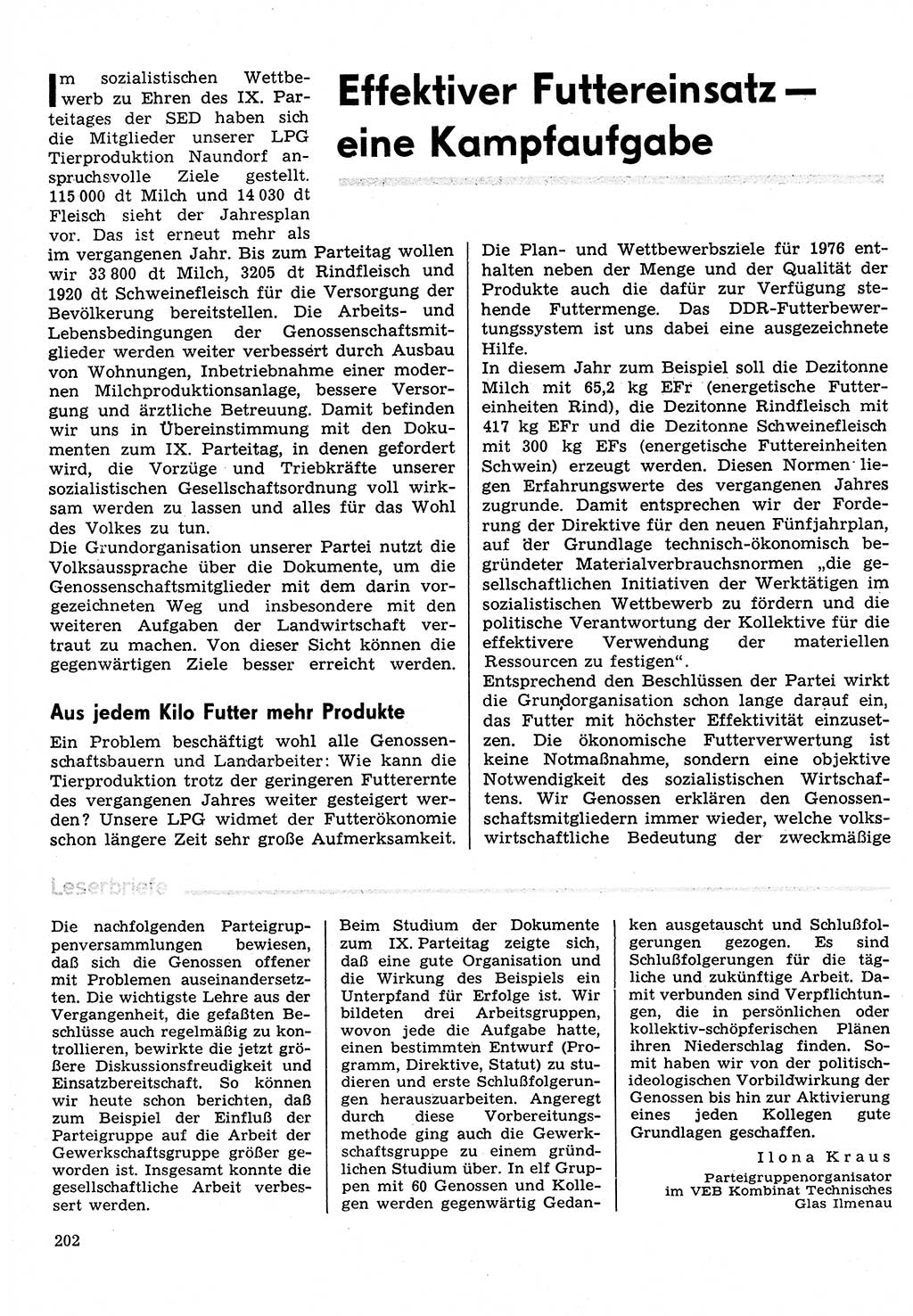 Neuer Weg (NW), Organ des Zentralkomitees (ZK) der SED (Sozialistische Einheitspartei Deutschlands) für Fragen des Parteilebens, 31. Jahrgang [Deutsche Demokratische Republik (DDR)] 1976, Seite 202 (NW ZK SED DDR 1976, S. 202)