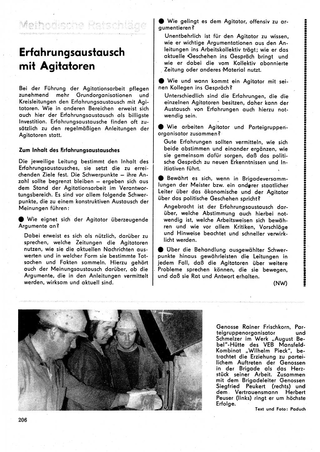 Neuer Weg (NW), Organ des Zentralkomitees (ZK) der SED (Sozialistische Einheitspartei Deutschlands) für Fragen des Parteilebens, 31. Jahrgang [Deutsche Demokratische Republik (DDR)] 1976, Seite 206 (NW ZK SED DDR 1976, S. 206)