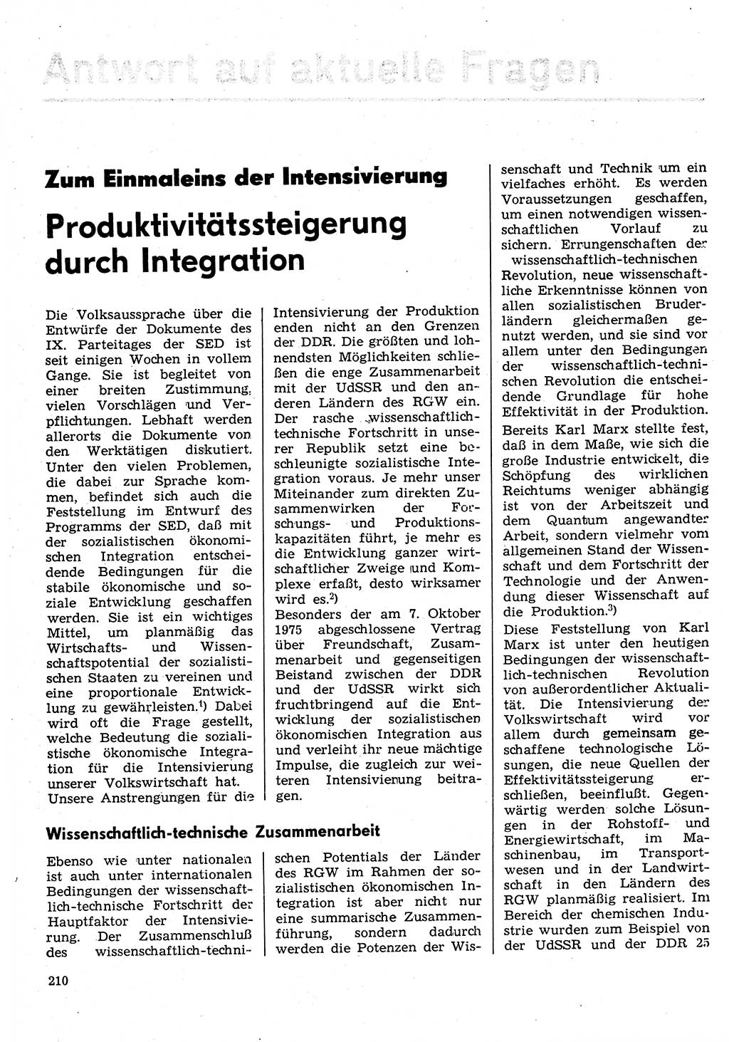 Neuer Weg (NW), Organ des Zentralkomitees (ZK) der SED (Sozialistische Einheitspartei Deutschlands) für Fragen des Parteilebens, 31. Jahrgang [Deutsche Demokratische Republik (DDR)] 1976, Seite 210 (NW ZK SED DDR 1976, S. 210)