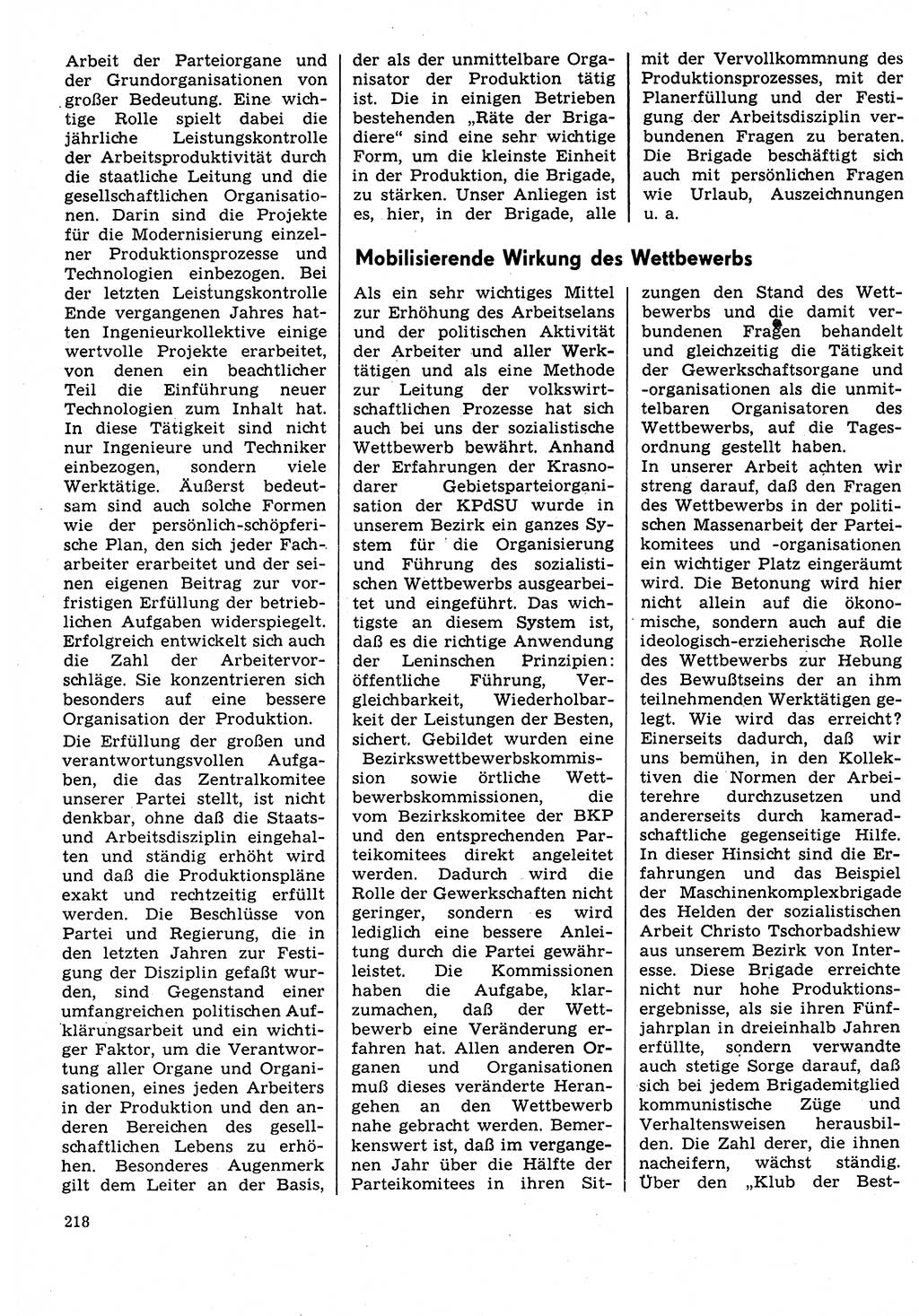 Neuer Weg (NW), Organ des Zentralkomitees (ZK) der SED (Sozialistische Einheitspartei Deutschlands) für Fragen des Parteilebens, 31. Jahrgang [Deutsche Demokratische Republik (DDR)] 1976, Seite 218 (NW ZK SED DDR 1976, S. 218)