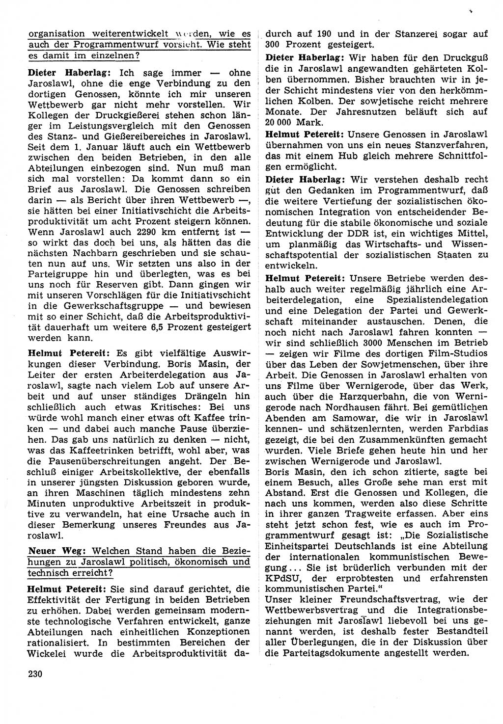 Neuer Weg (NW), Organ des Zentralkomitees (ZK) der SED (Sozialistische Einheitspartei Deutschlands) für Fragen des Parteilebens, 31. Jahrgang [Deutsche Demokratische Republik (DDR)] 1976, Seite 230 (NW ZK SED DDR 1976, S. 230)