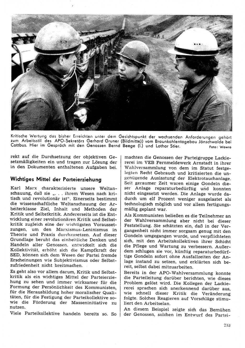 Neuer Weg (NW), Organ des Zentralkomitees (ZK) der SED (Sozialistische Einheitspartei Deutschlands) für Fragen des Parteilebens, 31. Jahrgang [Deutsche Demokratische Republik (DDR)] 1976, Seite 233 (NW ZK SED DDR 1976, S. 233)