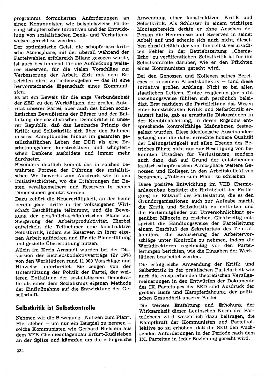 Neuer Weg (NW), Organ des Zentralkomitees (ZK) der SED (Sozialistische Einheitspartei Deutschlands) für Fragen des Parteilebens, 31. Jahrgang [Deutsche Demokratische Republik (DDR)] 1976, Seite 234 (NW ZK SED DDR 1976, S. 234)