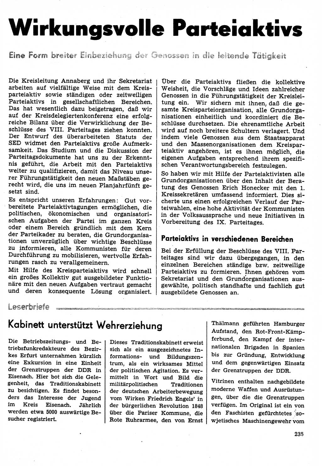 Neuer Weg (NW), Organ des Zentralkomitees (ZK) der SED (Sozialistische Einheitspartei Deutschlands) für Fragen des Parteilebens, 31. Jahrgang [Deutsche Demokratische Republik (DDR)] 1976, Seite 235 (NW ZK SED DDR 1976, S. 235)