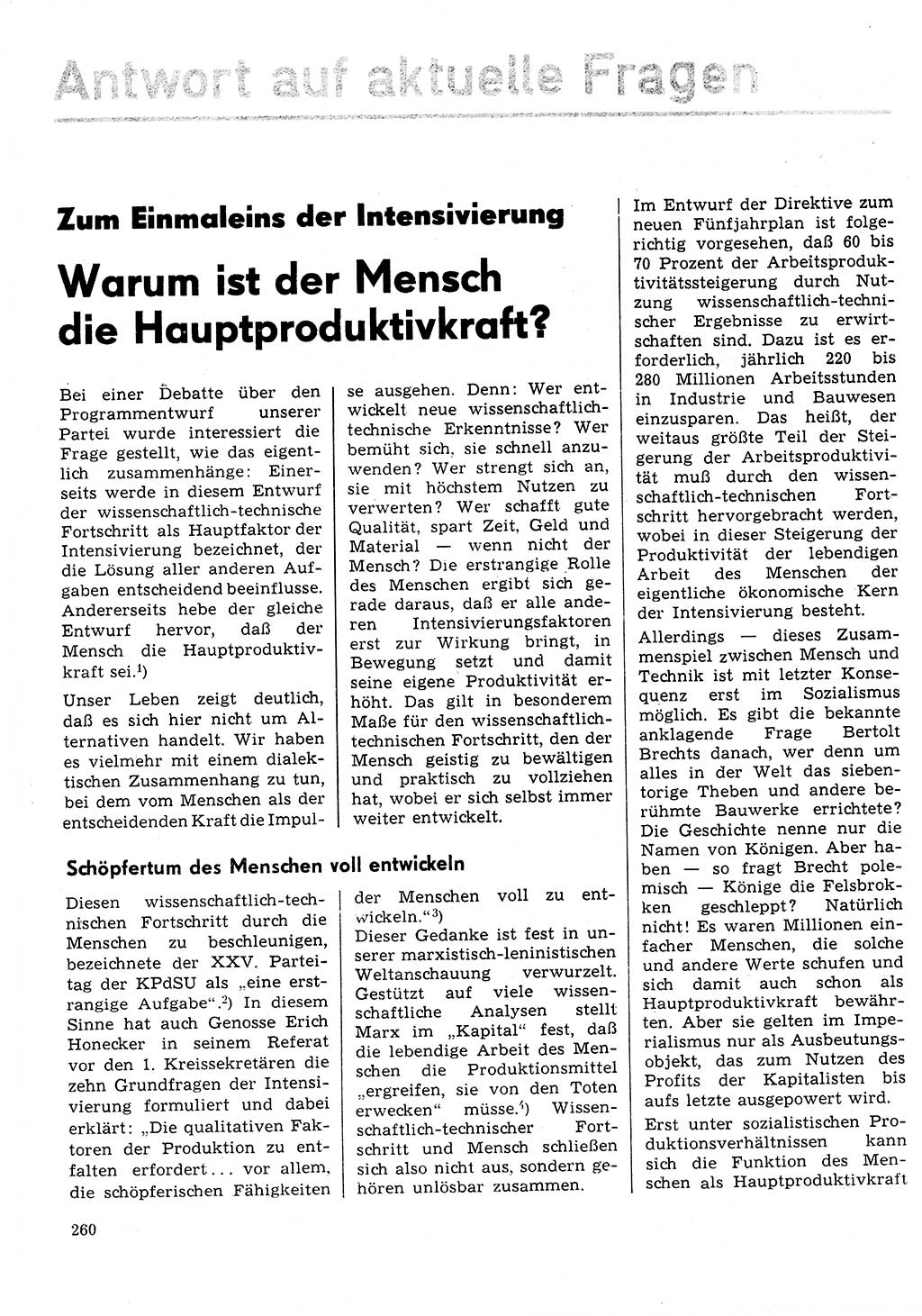 Neuer Weg (NW), Organ des Zentralkomitees (ZK) der SED (Sozialistische Einheitspartei Deutschlands) für Fragen des Parteilebens, 31. Jahrgang [Deutsche Demokratische Republik (DDR)] 1976, Seite 260 (NW ZK SED DDR 1976, S. 260)
