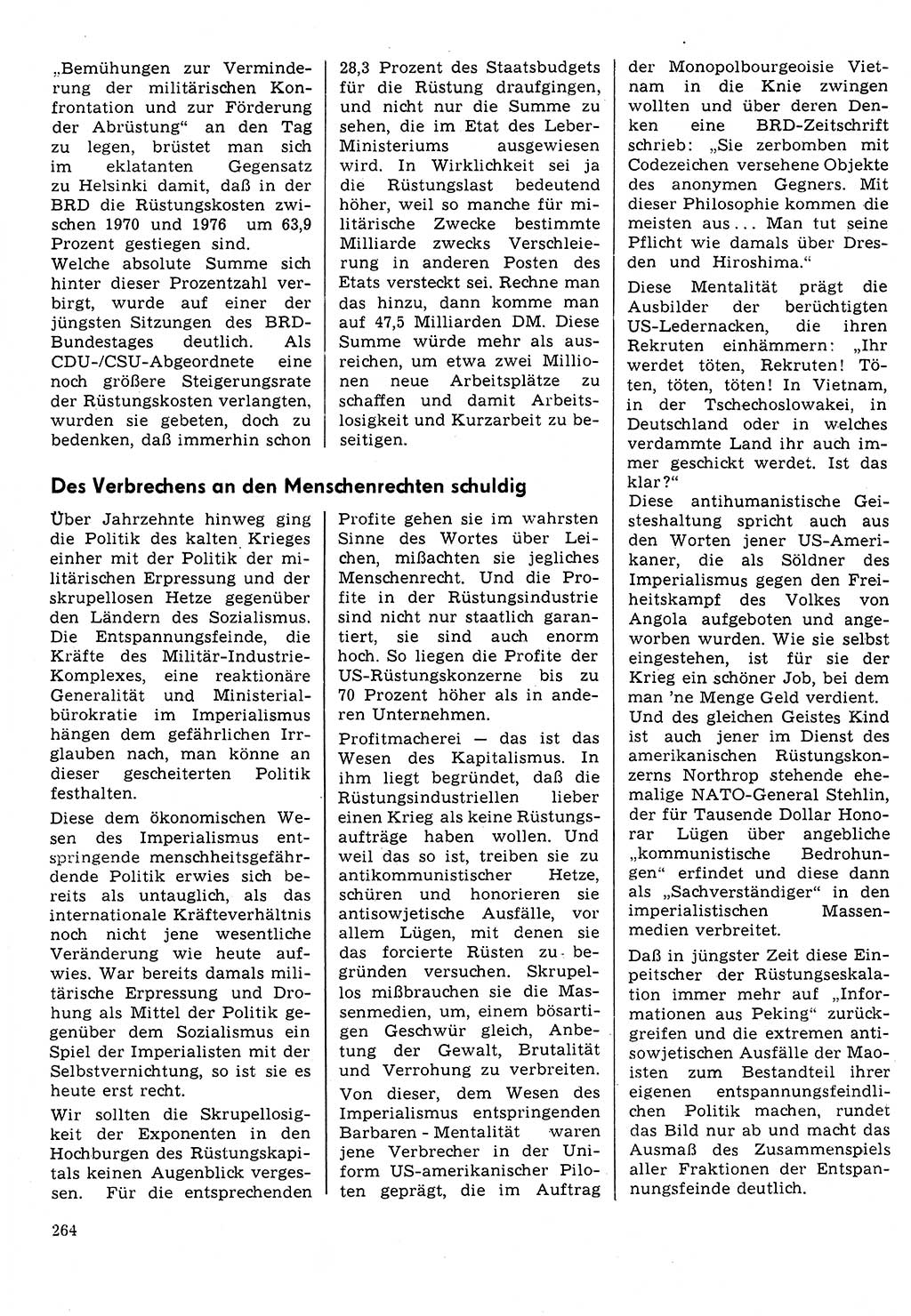 Neuer Weg (NW), Organ des Zentralkomitees (ZK) der SED (Sozialistische Einheitspartei Deutschlands) für Fragen des Parteilebens, 31. Jahrgang [Deutsche Demokratische Republik (DDR)] 1976, Seite 264 (NW ZK SED DDR 1976, S. 264)