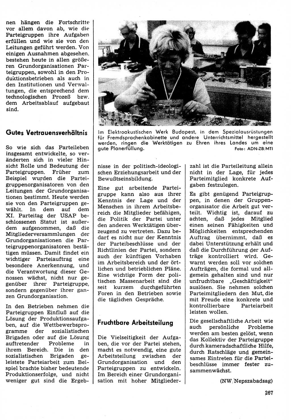 Neuer Weg (NW), Organ des Zentralkomitees (ZK) der SED (Sozialistische Einheitspartei Deutschlands) für Fragen des Parteilebens, 31. Jahrgang [Deutsche Demokratische Republik (DDR)] 1976, Seite 267 (NW ZK SED DDR 1976, S. 267)