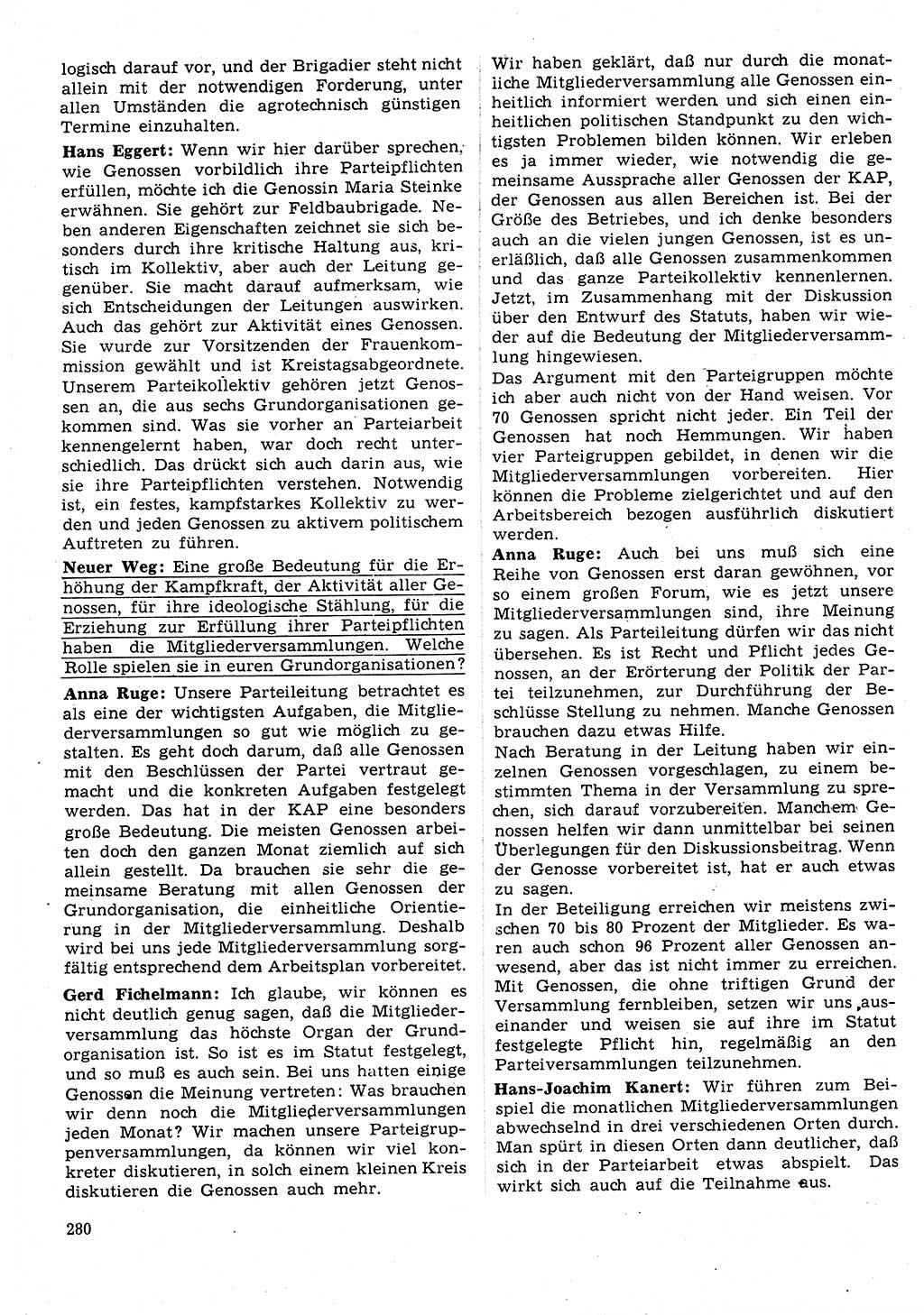 Neuer Weg (NW), Organ des Zentralkomitees (ZK) der SED (Sozialistische Einheitspartei Deutschlands) für Fragen des Parteilebens, 31. Jahrgang [Deutsche Demokratische Republik (DDR)] 1976, Seite 280 (NW ZK SED DDR 1976, S. 280)