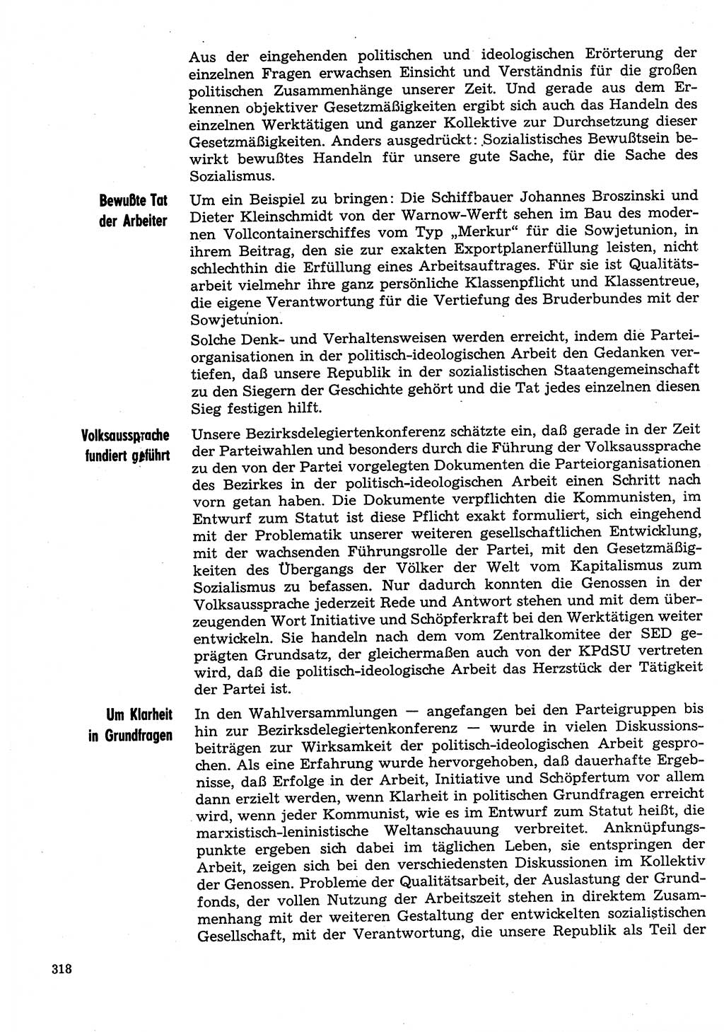 Neuer Weg (NW), Organ des Zentralkomitees (ZK) der SED (Sozialistische Einheitspartei Deutschlands) für Fragen des Parteilebens, 31. Jahrgang [Deutsche Demokratische Republik (DDR)] 1976, Seite 318 (NW ZK SED DDR 1976, S. 318)