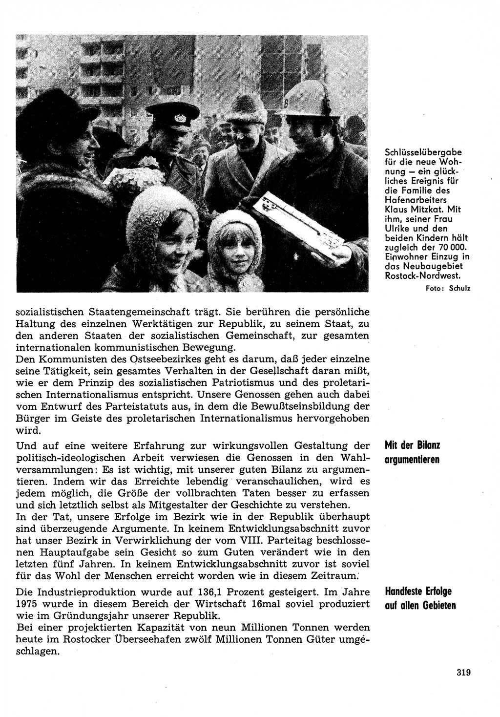 Neuer Weg (NW), Organ des Zentralkomitees (ZK) der SED (Sozialistische Einheitspartei Deutschlands) für Fragen des Parteilebens, 31. Jahrgang [Deutsche Demokratische Republik (DDR)] 1976, Seite 319 (NW ZK SED DDR 1976, S. 319)