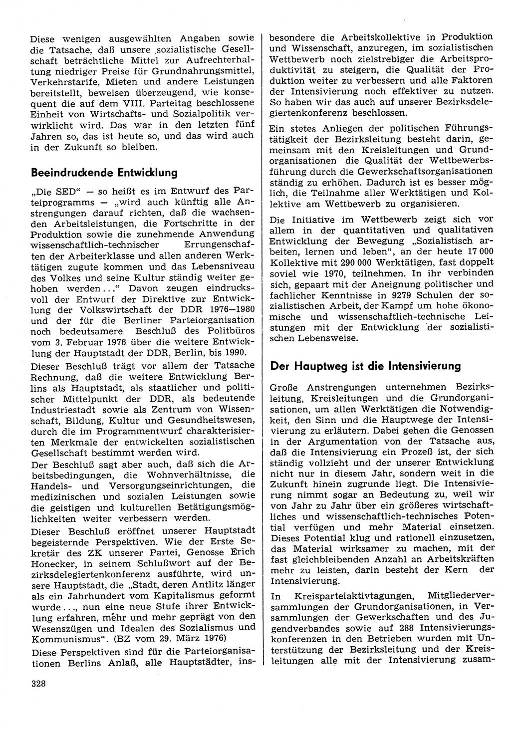 Neuer Weg (NW), Organ des Zentralkomitees (ZK) der SED (Sozialistische Einheitspartei Deutschlands) für Fragen des Parteilebens, 31. Jahrgang [Deutsche Demokratische Republik (DDR)] 1976, Seite 328 (NW ZK SED DDR 1976, S. 328)