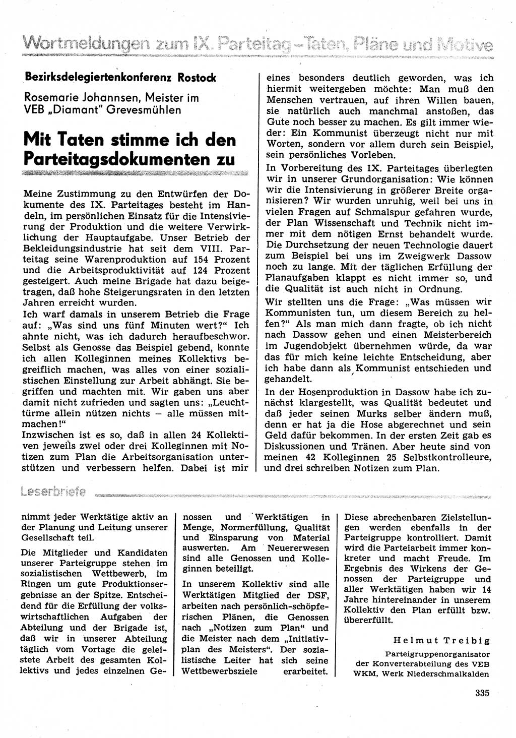 Neuer Weg (NW), Organ des Zentralkomitees (ZK) der SED (Sozialistische Einheitspartei Deutschlands) für Fragen des Parteilebens, 31. Jahrgang [Deutsche Demokratische Republik (DDR)] 1976, Seite 335 (NW ZK SED DDR 1976, S. 335)