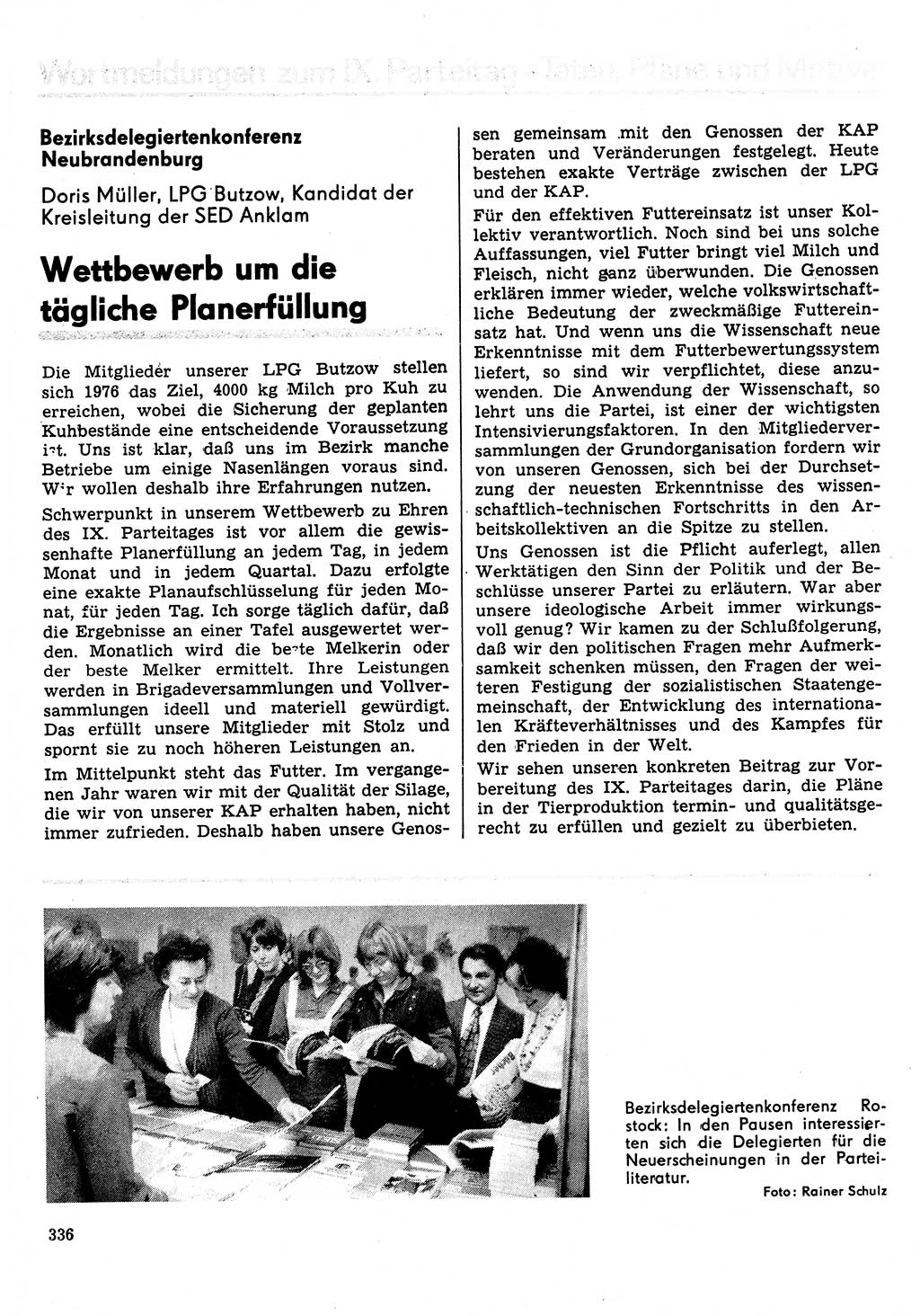 Neuer Weg (NW), Organ des Zentralkomitees (ZK) der SED (Sozialistische Einheitspartei Deutschlands) für Fragen des Parteilebens, 31. Jahrgang [Deutsche Demokratische Republik (DDR)] 1976, Seite 336 (NW ZK SED DDR 1976, S. 336)