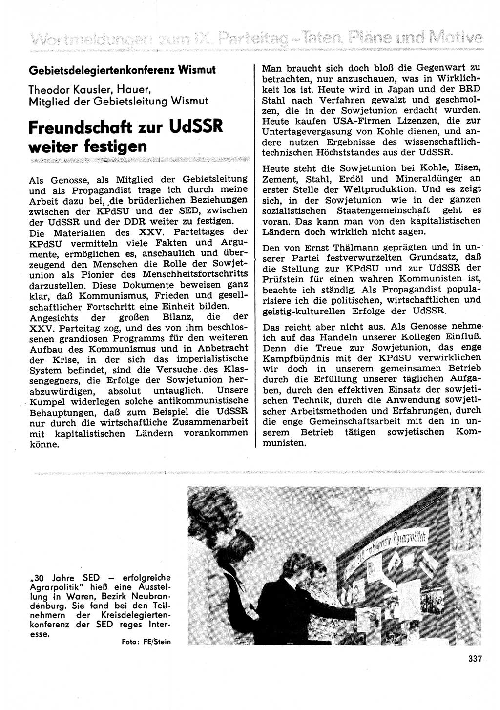 Neuer Weg (NW), Organ des Zentralkomitees (ZK) der SED (Sozialistische Einheitspartei Deutschlands) für Fragen des Parteilebens, 31. Jahrgang [Deutsche Demokratische Republik (DDR)] 1976, Seite 337 (NW ZK SED DDR 1976, S. 337)