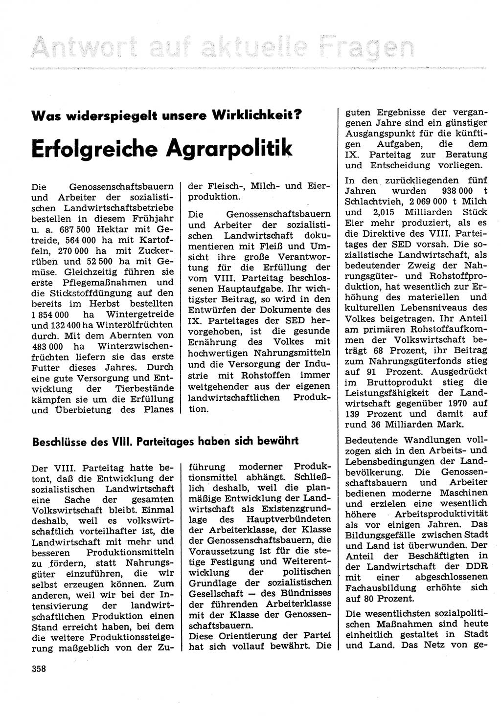 Neuer Weg (NW), Organ des Zentralkomitees (ZK) der SED (Sozialistische Einheitspartei Deutschlands) für Fragen des Parteilebens, 31. Jahrgang [Deutsche Demokratische Republik (DDR)] 1976, Seite 358 (NW ZK SED DDR 1976, S. 358)