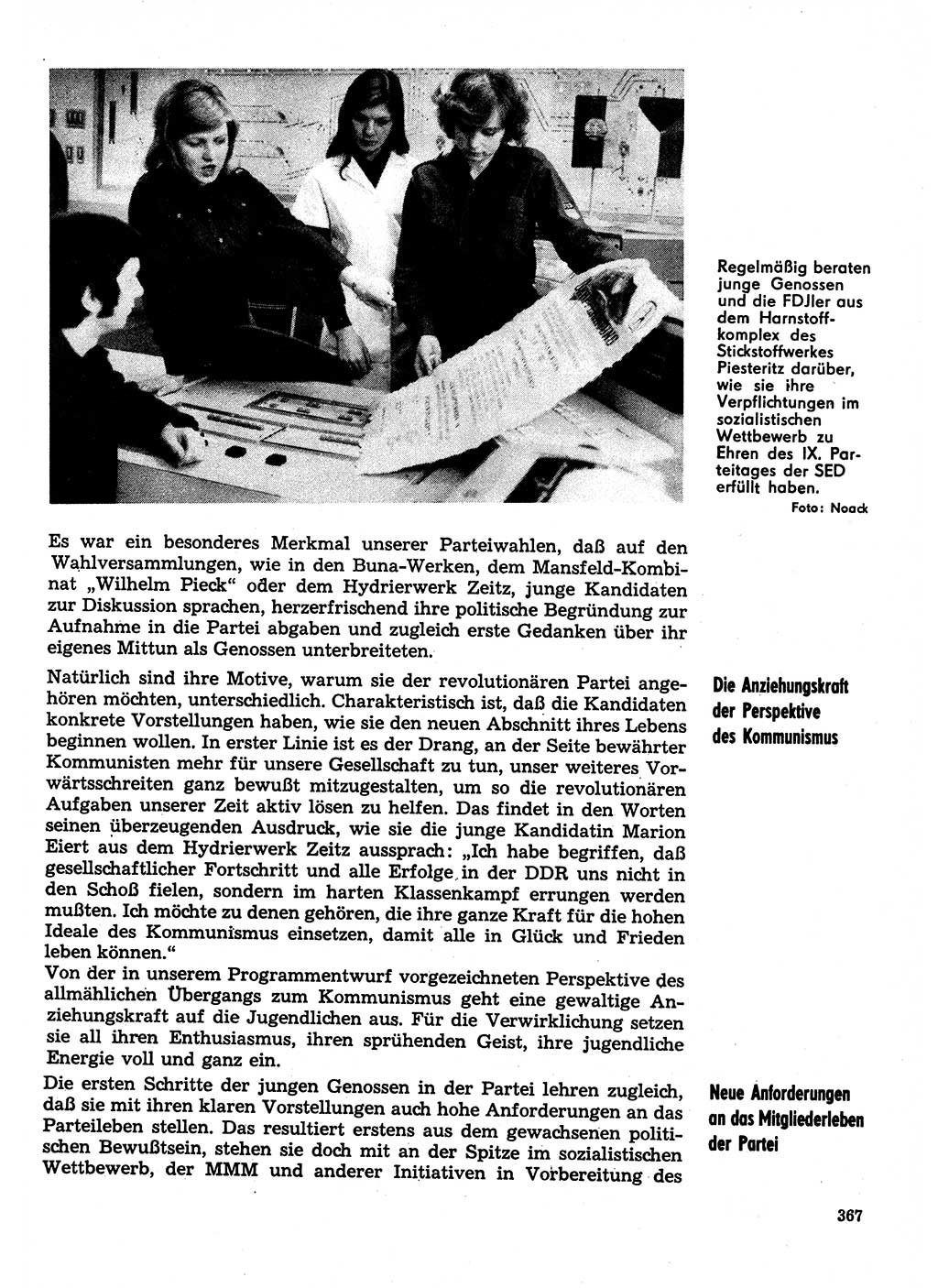 Neuer Weg (NW), Organ des Zentralkomitees (ZK) der SED (Sozialistische Einheitspartei Deutschlands) für Fragen des Parteilebens, 31. Jahrgang [Deutsche Demokratische Republik (DDR)] 1976, Seite 367 (NW ZK SED DDR 1976, S. 367)