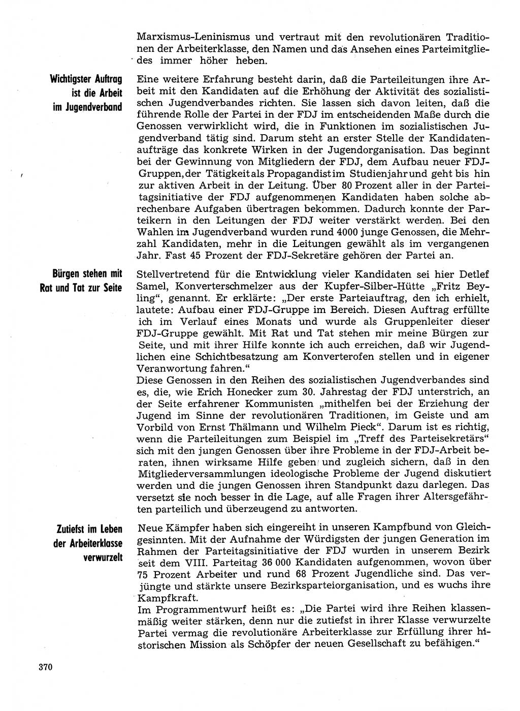 Neuer Weg (NW), Organ des Zentralkomitees (ZK) der SED (Sozialistische Einheitspartei Deutschlands) für Fragen des Parteilebens, 31. Jahrgang [Deutsche Demokratische Republik (DDR)] 1976, Seite 370 (NW ZK SED DDR 1976, S. 370)