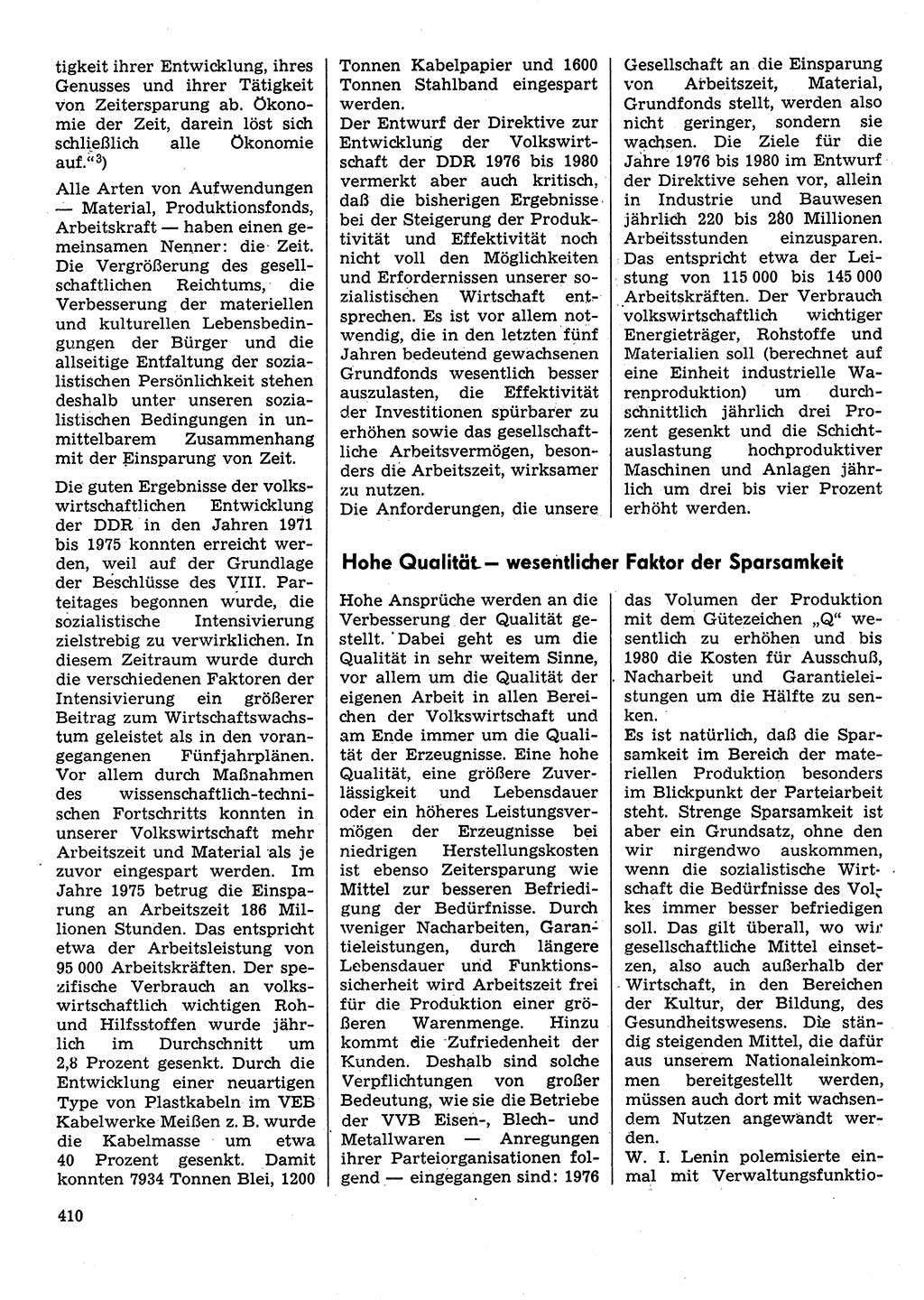 Neuer Weg (NW), Organ des Zentralkomitees (ZK) der SED (Sozialistische Einheitspartei Deutschlands) für Fragen des Parteilebens, 31. Jahrgang [Deutsche Demokratische Republik (DDR)] 1976, Seite 410 (NW ZK SED DDR 1976, S. 410)
