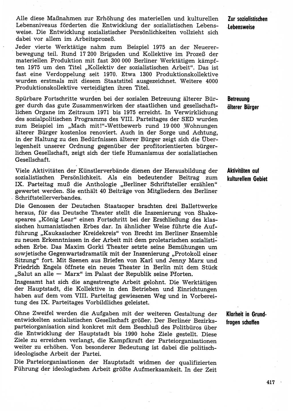 Neuer Weg (NW), Organ des Zentralkomitees (ZK) der SED (Sozialistische Einheitspartei Deutschlands) für Fragen des Parteilebens, 31. Jahrgang [Deutsche Demokratische Republik (DDR)] 1976, Seite 417 (NW ZK SED DDR 1976, S. 417)
