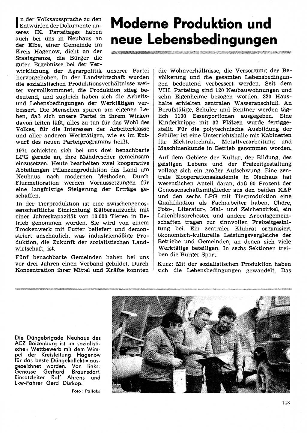 Neuer Weg (NW), Organ des Zentralkomitees (ZK) der SED (Sozialistische Einheitspartei Deutschlands) für Fragen des Parteilebens, 31. Jahrgang [Deutsche Demokratische Republik (DDR)] 1976, Seite 443 (NW ZK SED DDR 1976, S. 443)