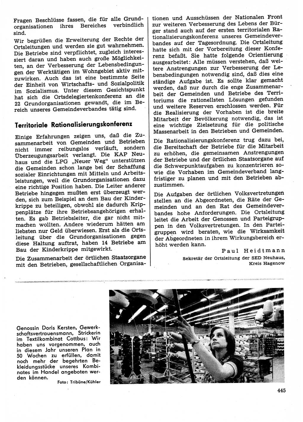Neuer Weg (NW), Organ des Zentralkomitees (ZK) der SED (Sozialistische Einheitspartei Deutschlands) für Fragen des Parteilebens, 31. Jahrgang [Deutsche Demokratische Republik (DDR)] 1976, Seite 445 (NW ZK SED DDR 1976, S. 445)