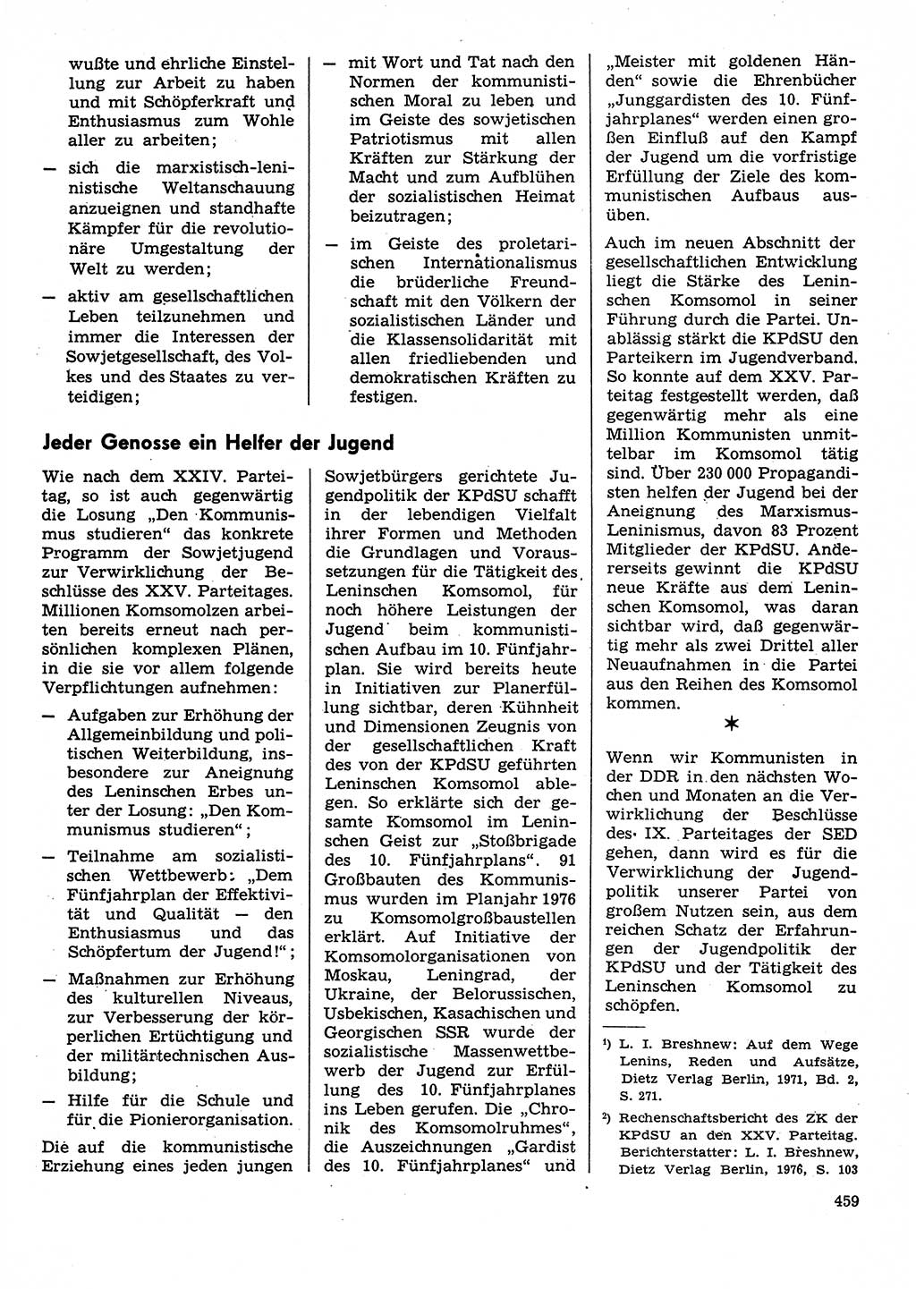 Neuer Weg (NW), Organ des Zentralkomitees (ZK) der SED (Sozialistische Einheitspartei Deutschlands) für Fragen des Parteilebens, 31. Jahrgang [Deutsche Demokratische Republik (DDR)] 1976, Seite 459 (NW ZK SED DDR 1976, S. 459)