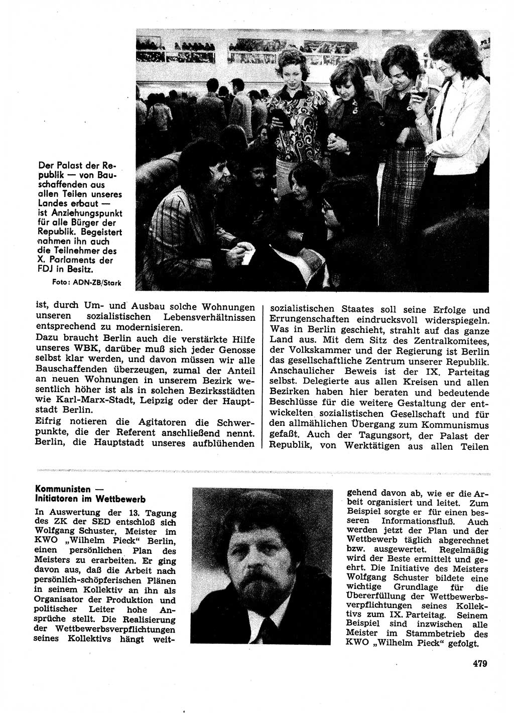 Neuer Weg (NW), Organ des Zentralkomitees (ZK) der SED (Sozialistische Einheitspartei Deutschlands) für Fragen des Parteilebens, 31. Jahrgang [Deutsche Demokratische Republik (DDR)] 1976, Seite 479 (NW ZK SED DDR 1976, S. 479)