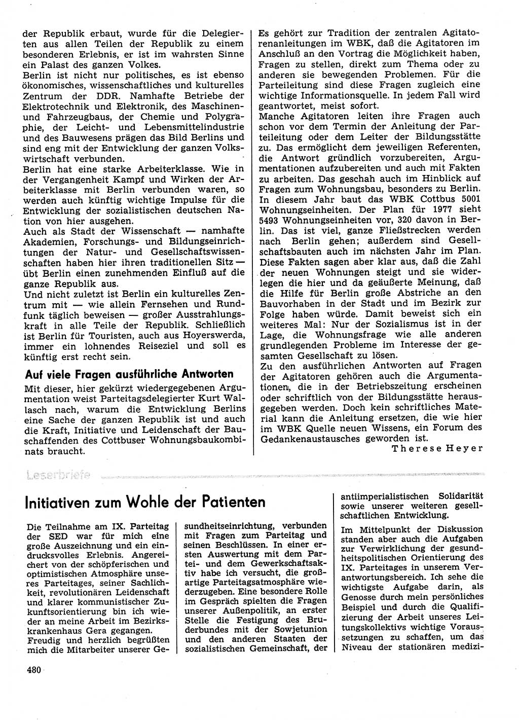 Neuer Weg (NW), Organ des Zentralkomitees (ZK) der SED (Sozialistische Einheitspartei Deutschlands) für Fragen des Parteilebens, 31. Jahrgang [Deutsche Demokratische Republik (DDR)] 1976, Seite 480 (NW ZK SED DDR 1976, S. 480)