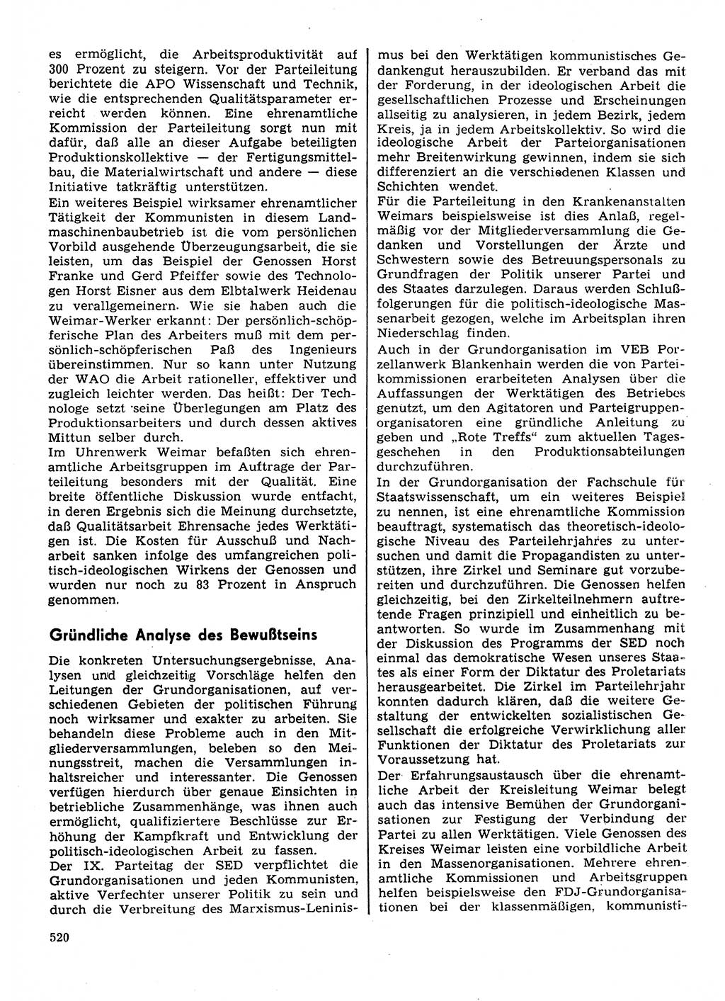 Neuer Weg (NW), Organ des Zentralkomitees (ZK) der SED (Sozialistische Einheitspartei Deutschlands) für Fragen des Parteilebens, 31. Jahrgang [Deutsche Demokratische Republik (DDR)] 1976, Seite 520 (NW ZK SED DDR 1976, S. 520)