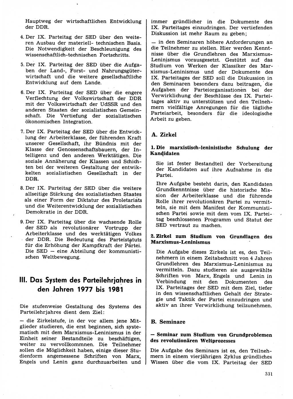 Neuer Weg (NW), Organ des Zentralkomitees (ZK) der SED (Sozialistische Einheitspartei Deutschlands) für Fragen des Parteilebens, 31. Jahrgang [Deutsche Demokratische Republik (DDR)] 1976, Seite 531 (NW ZK SED DDR 1976, S. 531)