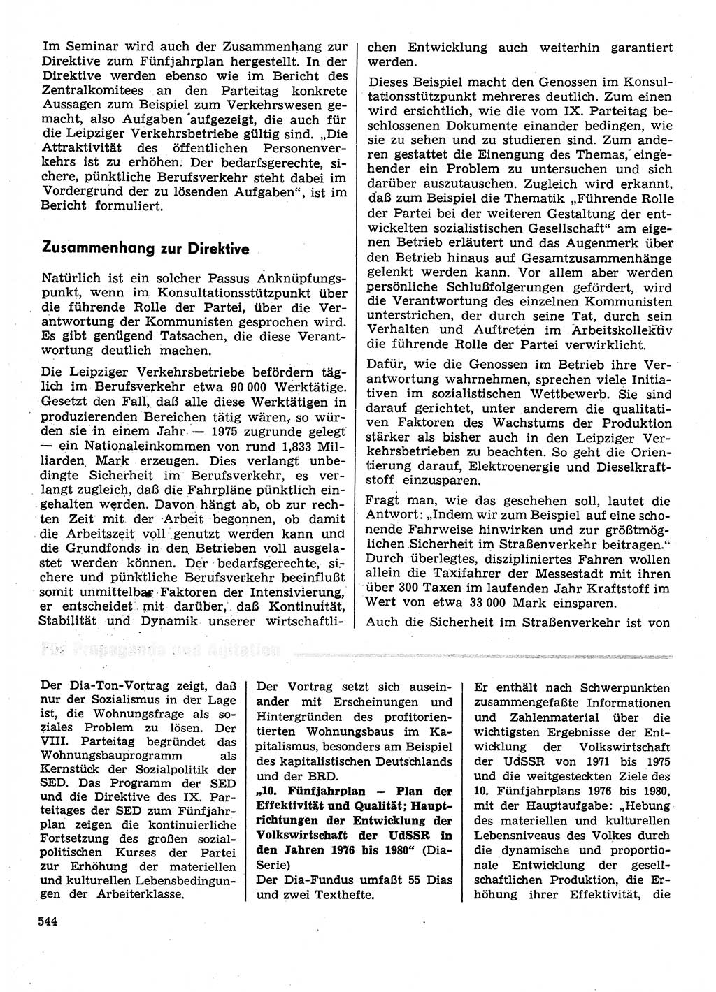 Neuer Weg (NW), Organ des Zentralkomitees (ZK) der SED (Sozialistische Einheitspartei Deutschlands) für Fragen des Parteilebens, 31. Jahrgang [Deutsche Demokratische Republik (DDR)] 1976, Seite 544 (NW ZK SED DDR 1976, S. 544)