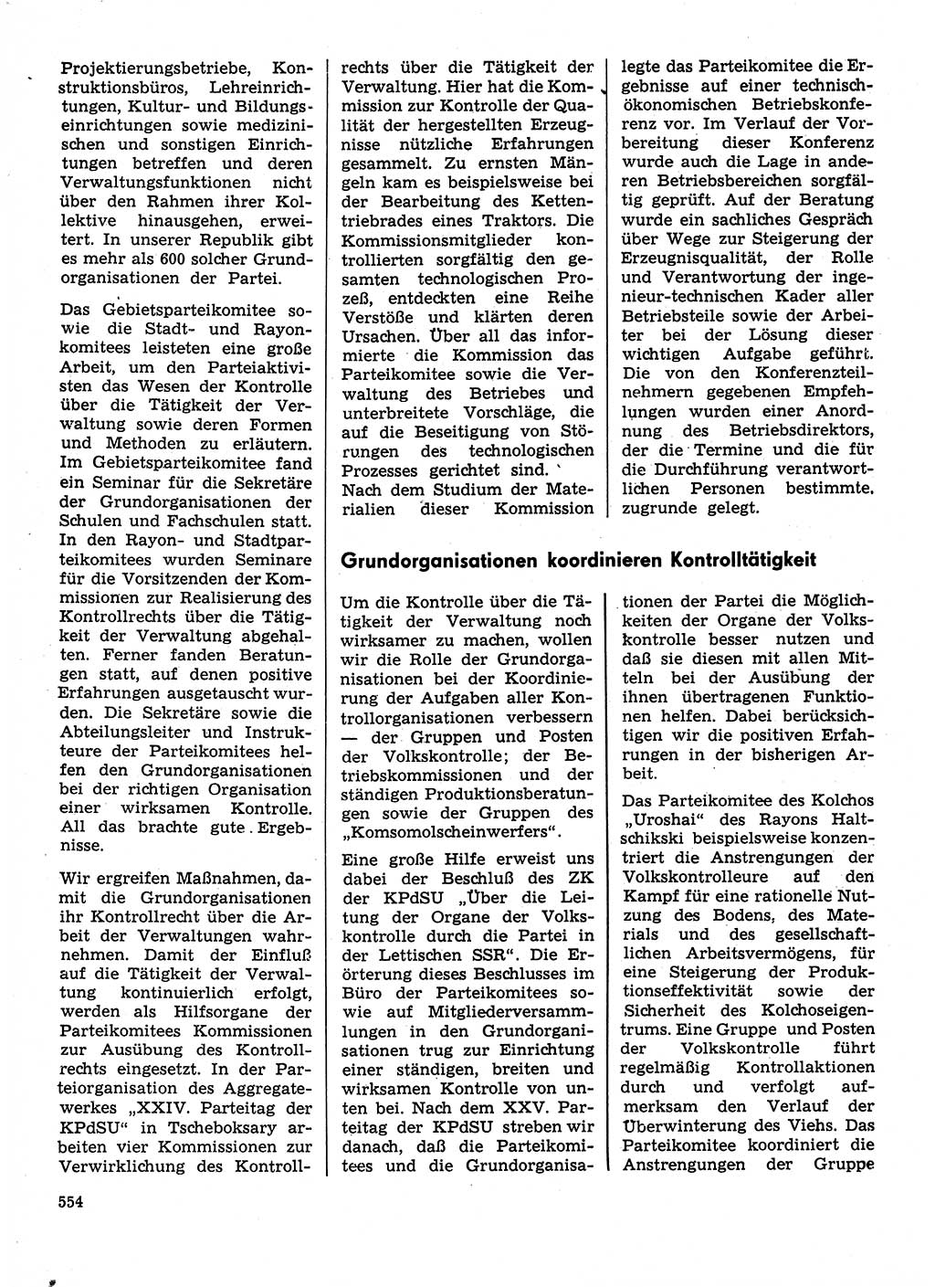 Neuer Weg (NW), Organ des Zentralkomitees (ZK) der SED (Sozialistische Einheitspartei Deutschlands) für Fragen des Parteilebens, 31. Jahrgang [Deutsche Demokratische Republik (DDR)] 1976, Seite 554 (NW ZK SED DDR 1976, S. 554)