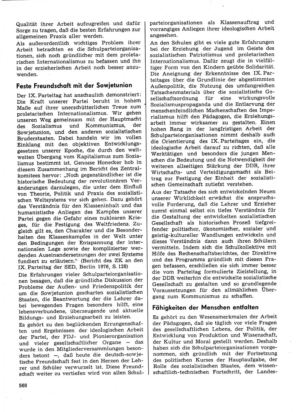 Neuer Weg (NW), Organ des Zentralkomitees (ZK) der SED (Sozialistische Einheitspartei Deutschlands) für Fragen des Parteilebens, 31. Jahrgang [Deutsche Demokratische Republik (DDR)] 1976, Seite 568 (NW ZK SED DDR 1976, S. 568)