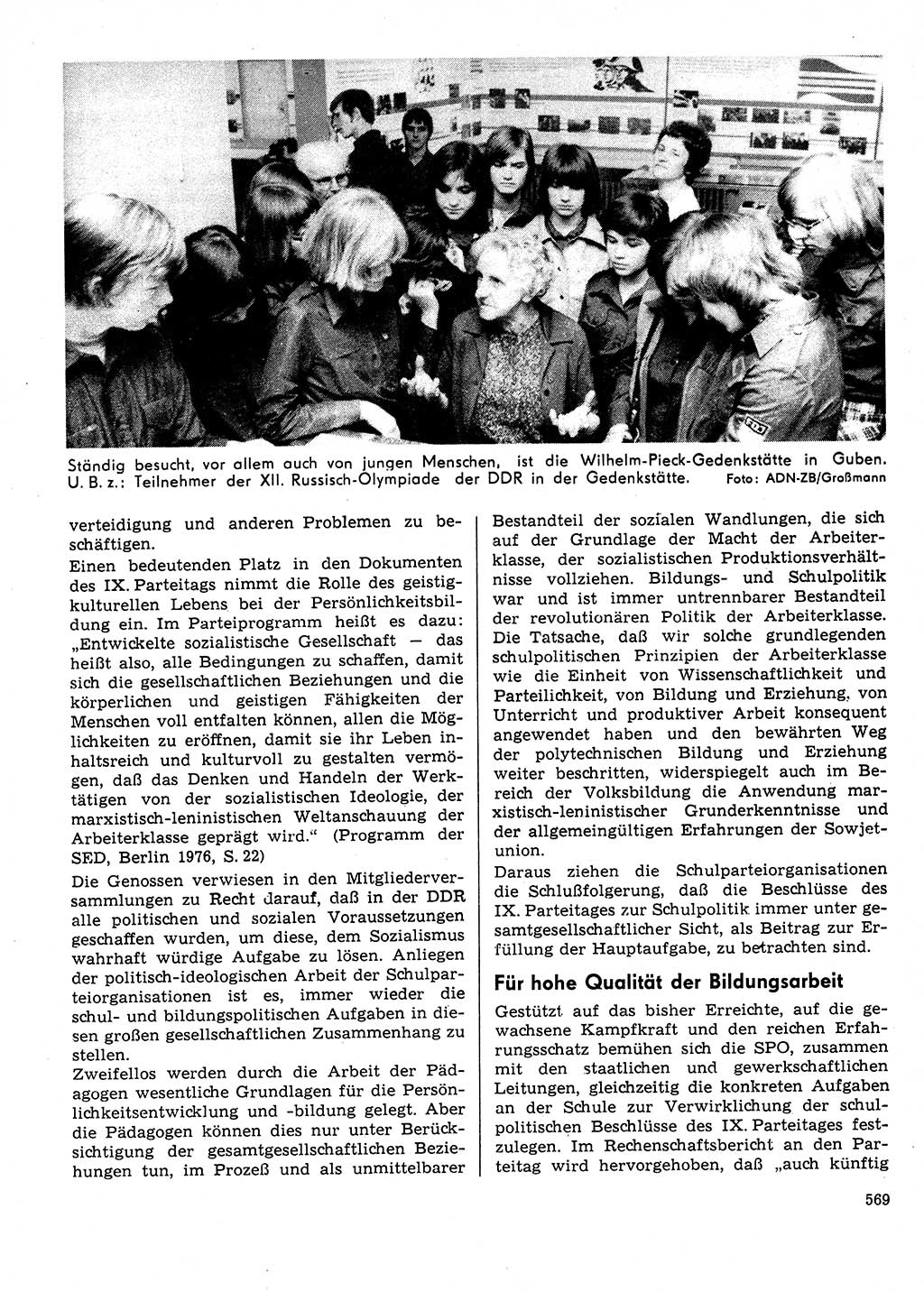 Neuer Weg (NW), Organ des Zentralkomitees (ZK) der SED (Sozialistische Einheitspartei Deutschlands) für Fragen des Parteilebens, 31. Jahrgang [Deutsche Demokratische Republik (DDR)] 1976, Seite 569 (NW ZK SED DDR 1976, S. 569)