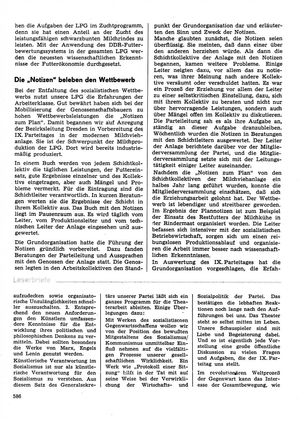 Neuer Weg (NW), Organ des Zentralkomitees (ZK) der SED (Sozialistische Einheitspartei Deutschlands) für Fragen des Parteilebens, 31. Jahrgang [Deutsche Demokratische Republik (DDR)] 1976, Seite 586 (NW ZK SED DDR 1976, S. 586)