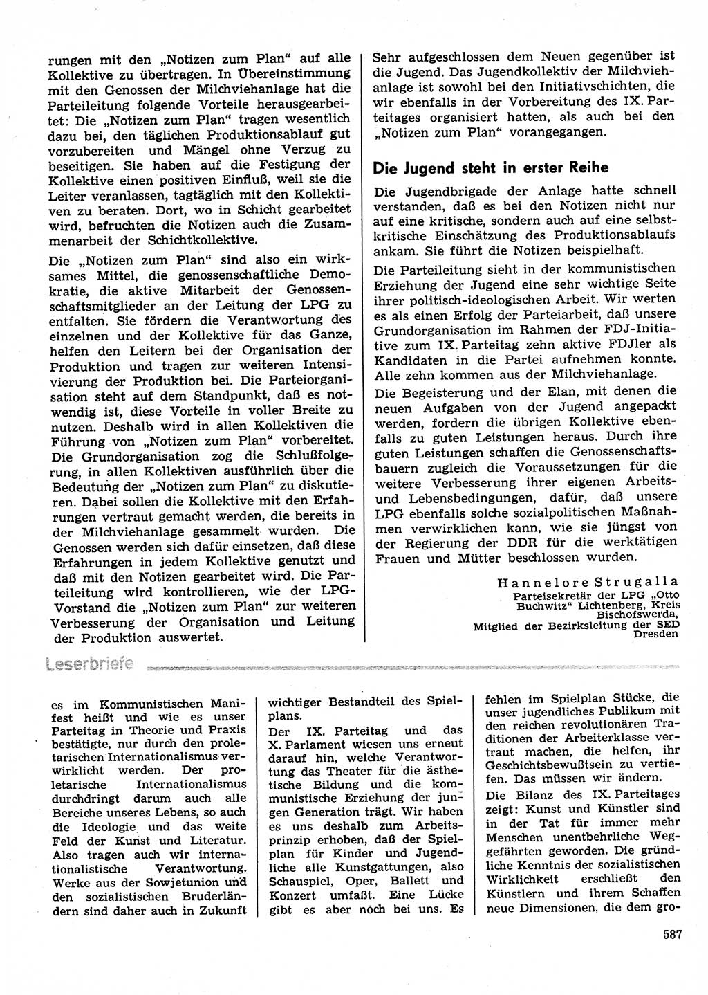 Neuer Weg (NW), Organ des Zentralkomitees (ZK) der SED (Sozialistische Einheitspartei Deutschlands) für Fragen des Parteilebens, 31. Jahrgang [Deutsche Demokratische Republik (DDR)] 1976, Seite 587 (NW ZK SED DDR 1976, S. 587)